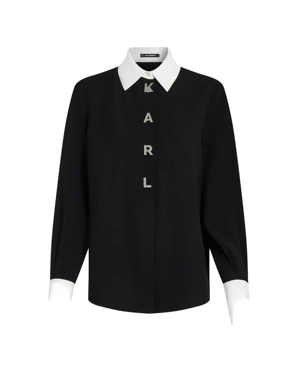 Karl Lagerfeld Black Chemise À Lettrage Contrastant