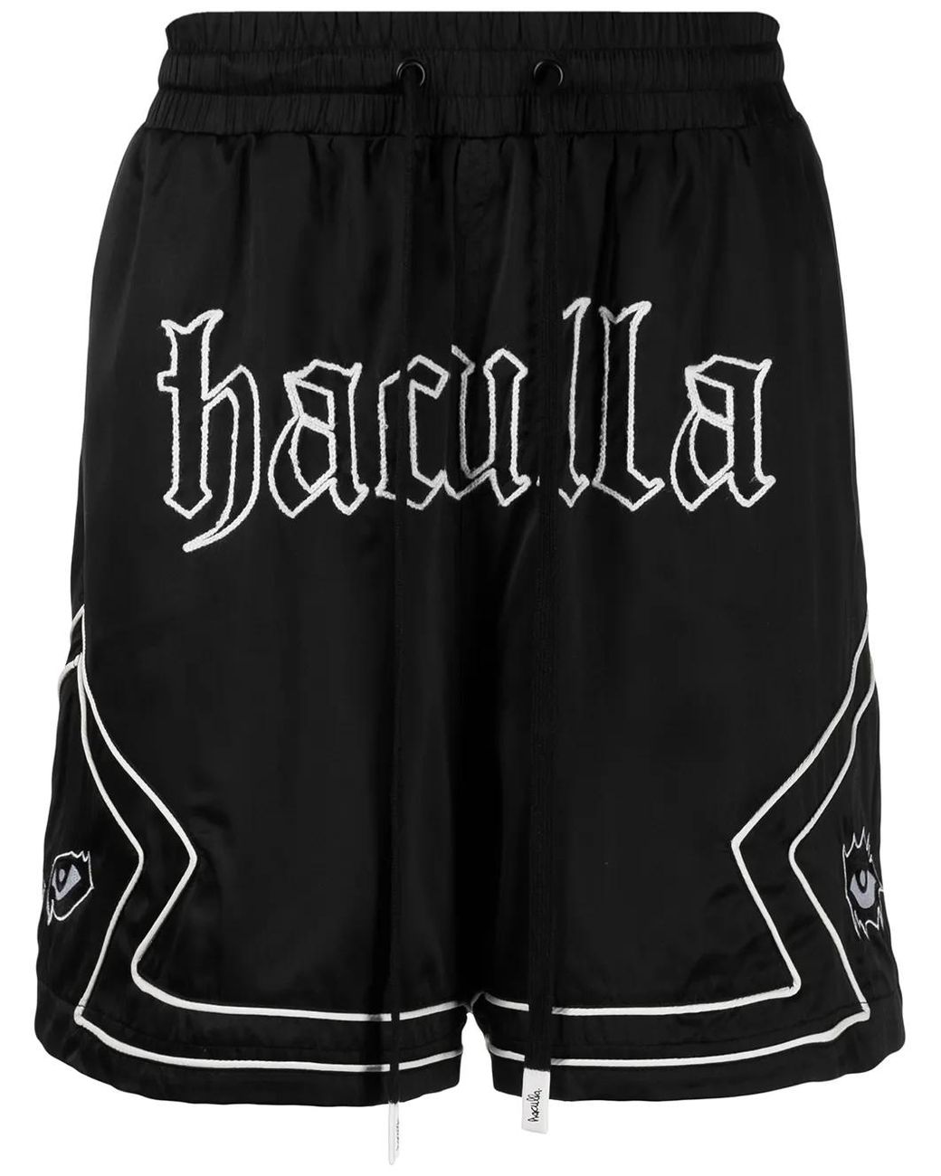 Haculla Black Gothic Track Shorts for men