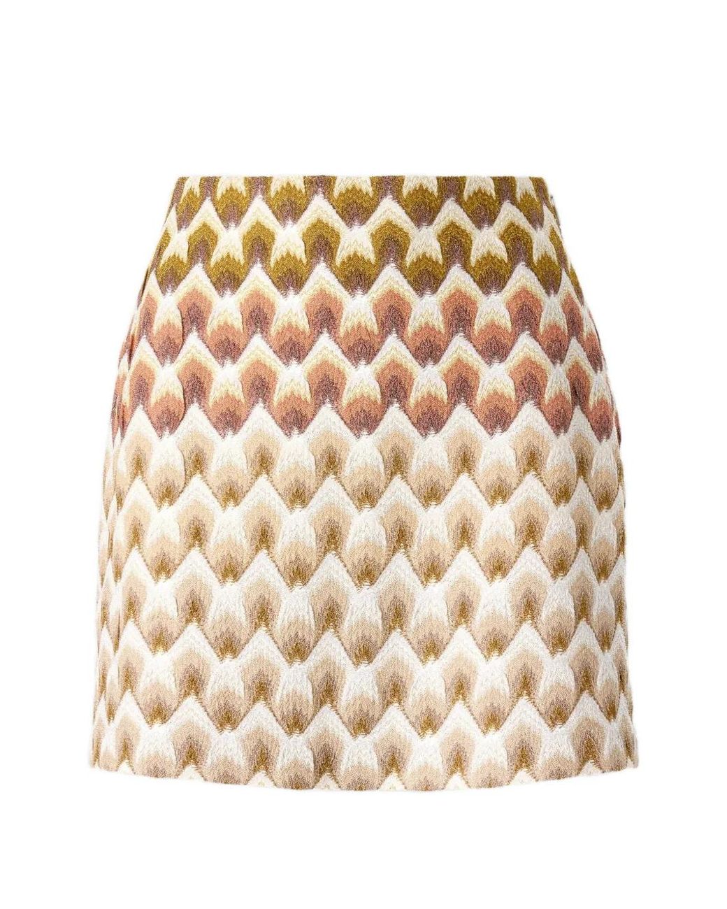 Missoni Natural Zig Zag-Knit Metallic Skirt
