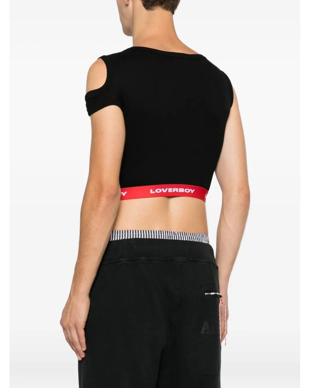 Charles Jeffrey Black Logo-Waistband T-Shirt