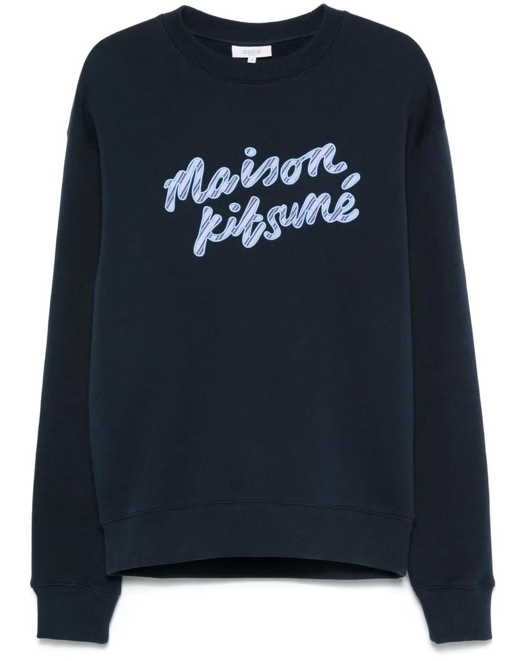 Maison Kitsuné Blue Handwriting Striped Comfort Sweatshirt Clothing for men