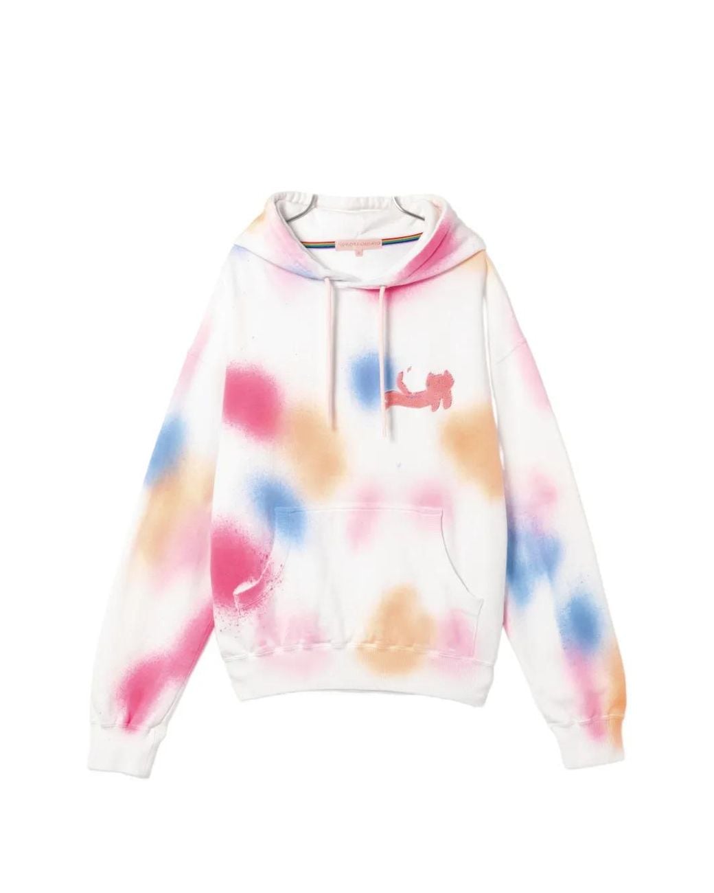 Tsumori Chisato White Spray-Paint Effect Logo-Patch Hoodie