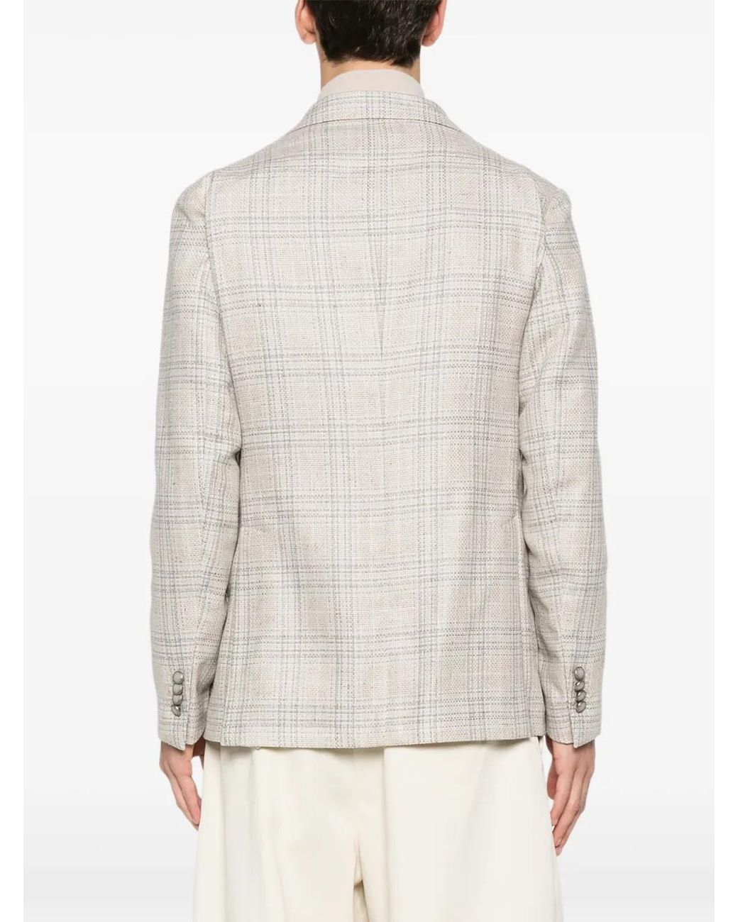 Tagliatore White Long-Sleeve Raw Jacket for men