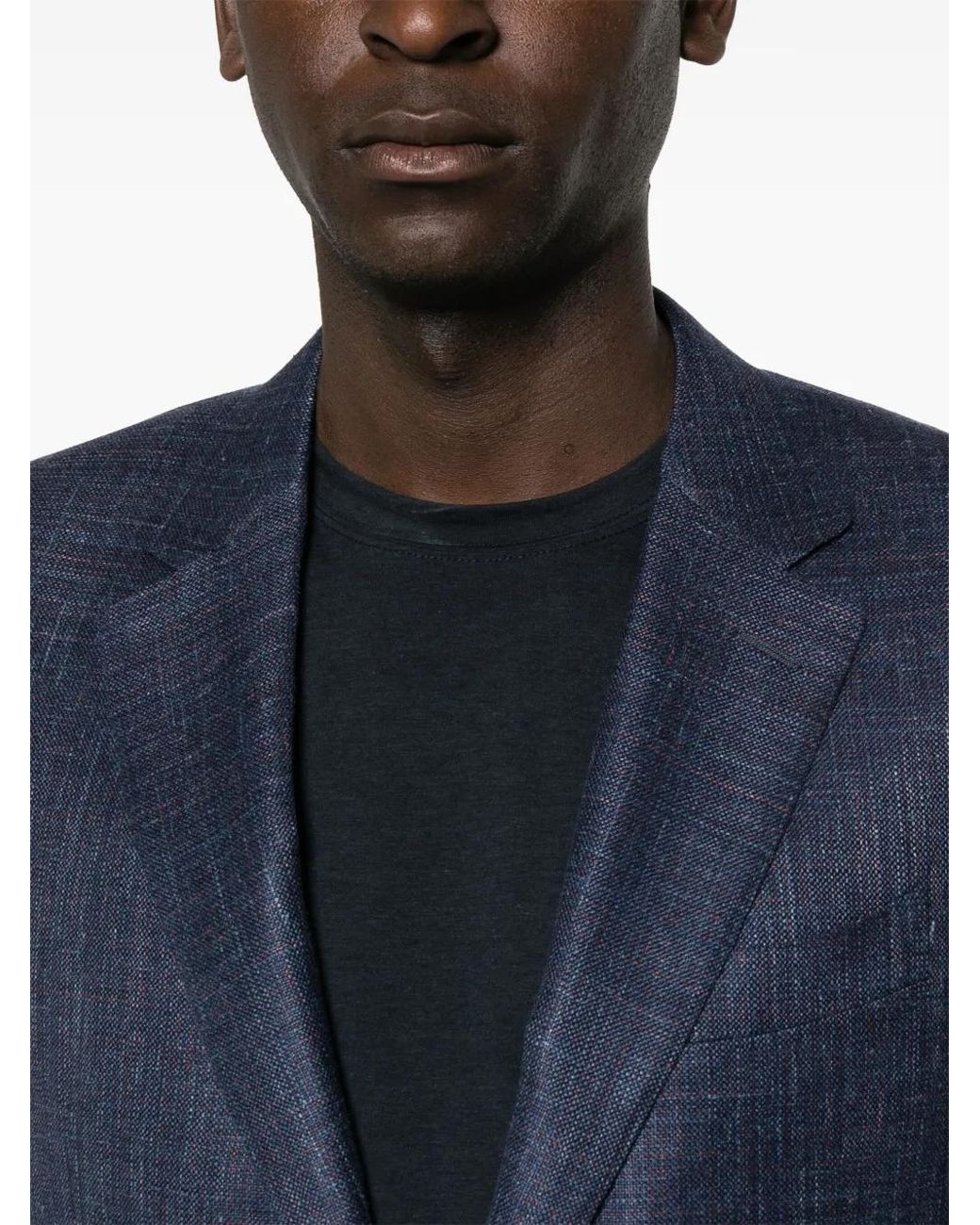 Canali Blue Single-Breasted Blazer for men