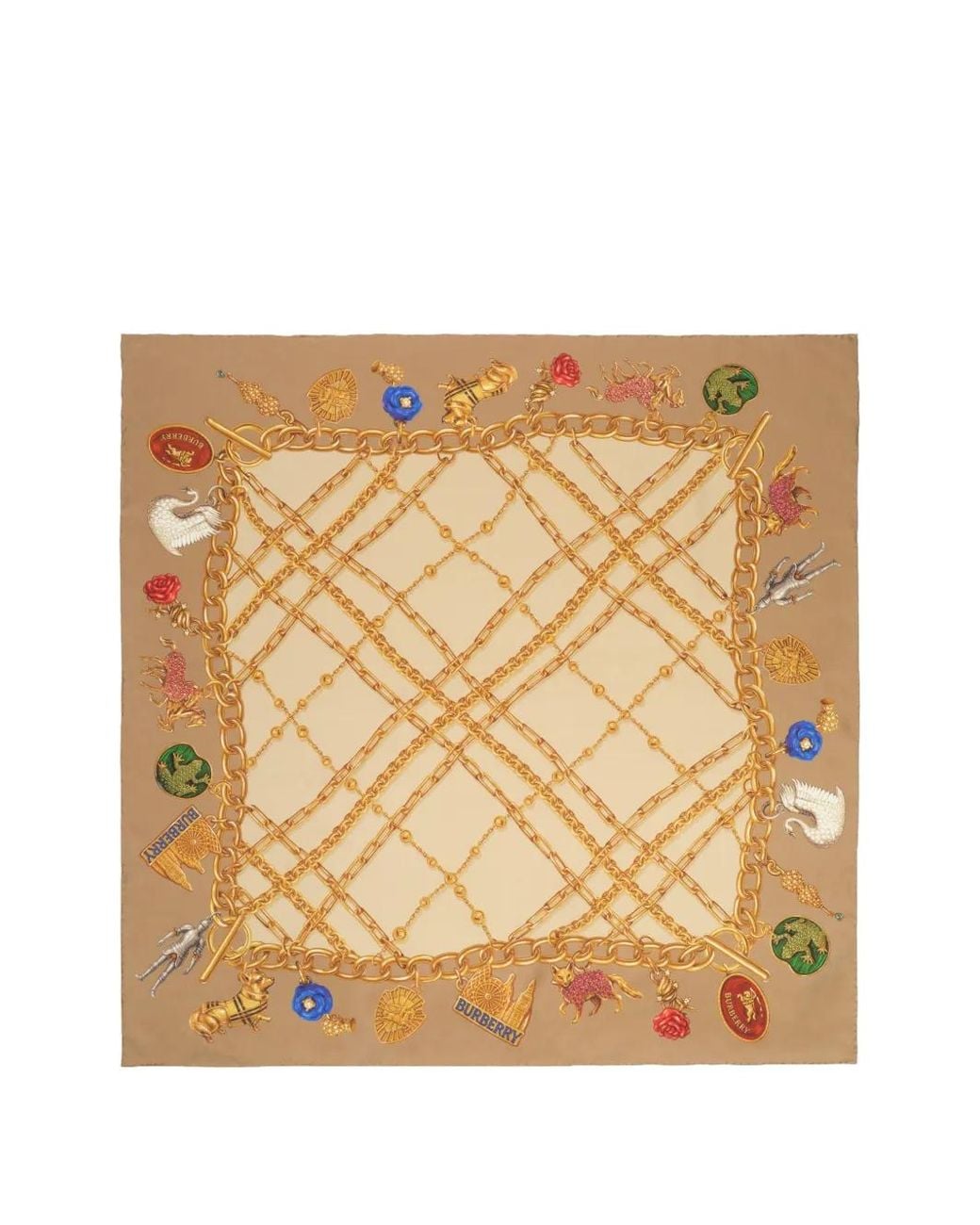 Burberry Natural Foulard En Soie Check
