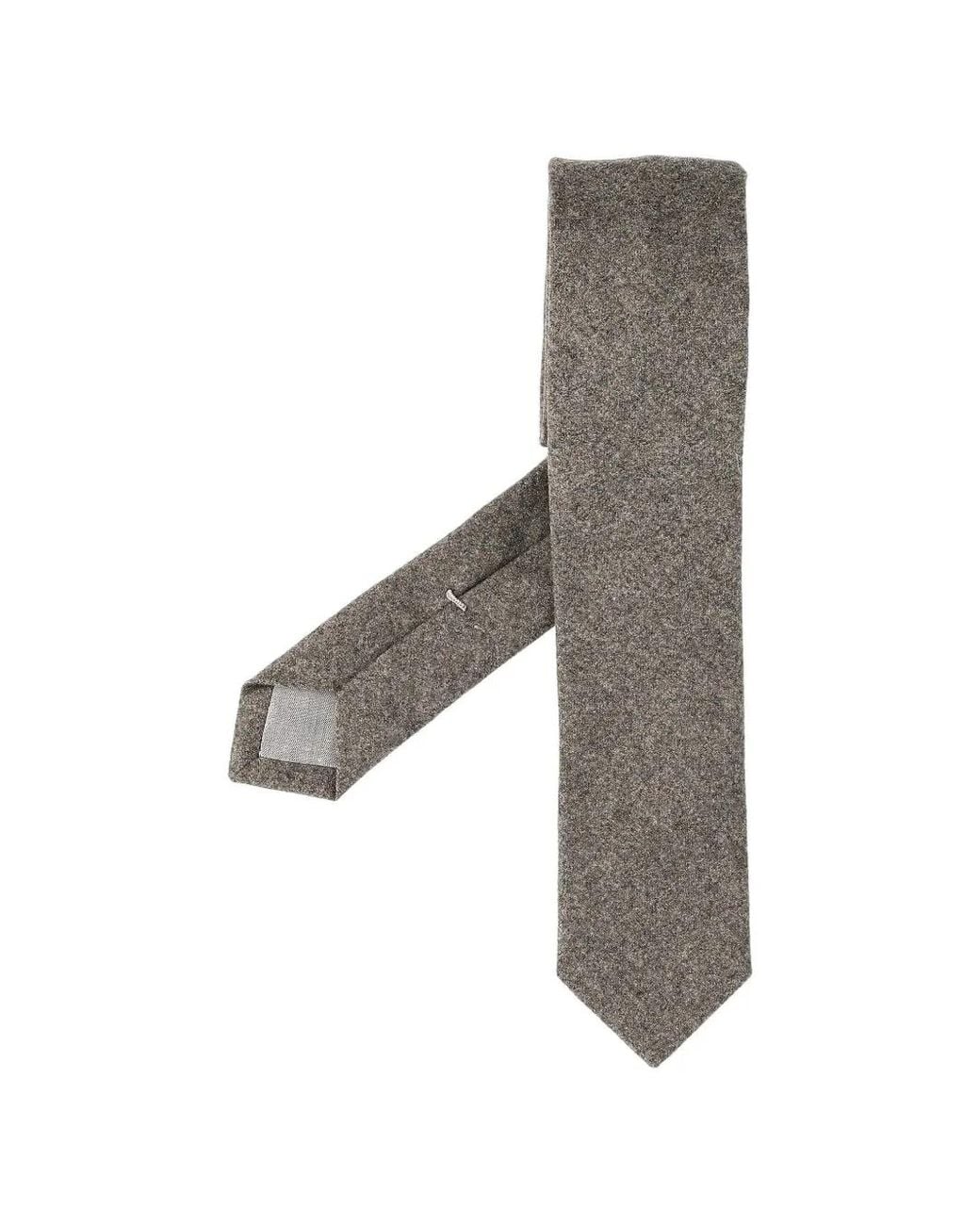 Eleventy Gray Brushed-Texture Tie for men