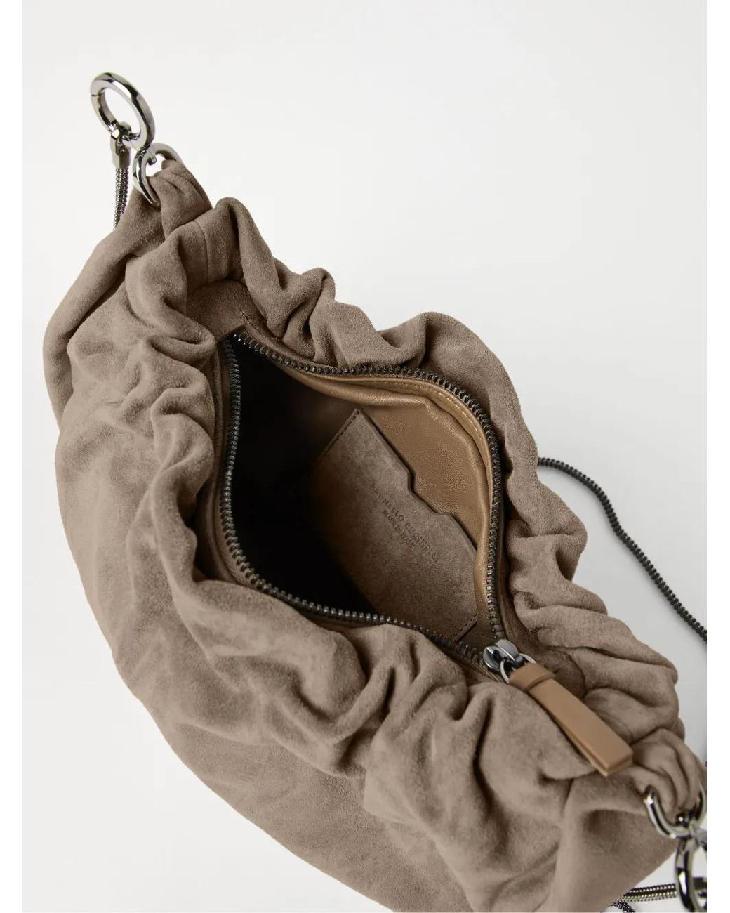 Brunello Cucinelli Natural Debossed-Logo Cross Body Bag