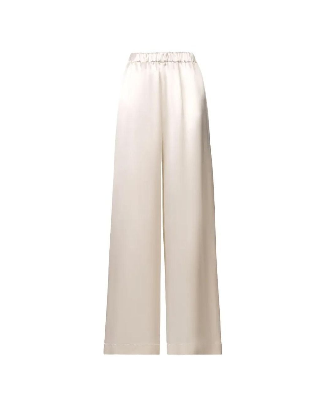 Fabiana Filippi White Elasticated-Waist Satin Trousers