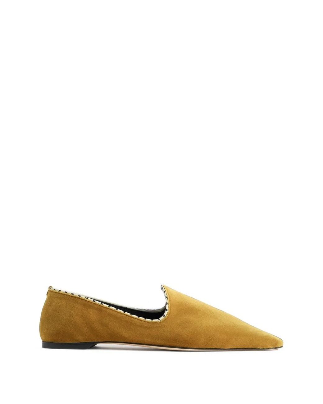 Totême Yellow Velvet Venetian Slippers