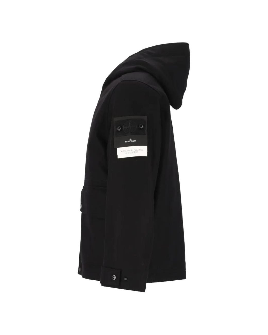 Stone Island Black 4100018 Wool Nylon Flannel_S.I. Ghost Parka for men