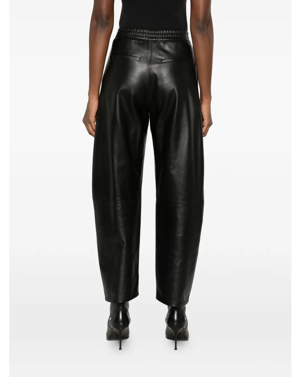 Arma Gray Pantalon En Cuir À Bords Côtelés