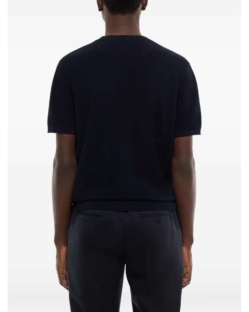 Fursac Black Cotton T-Shirt for men