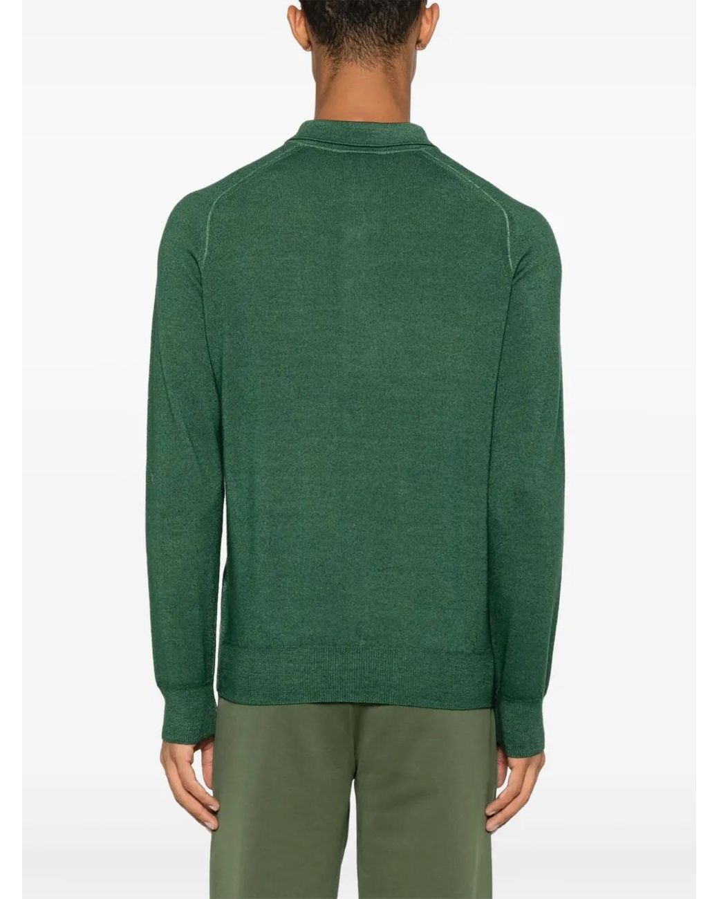 Etro Green Pegaso-Embroidered Wool Sweater for men