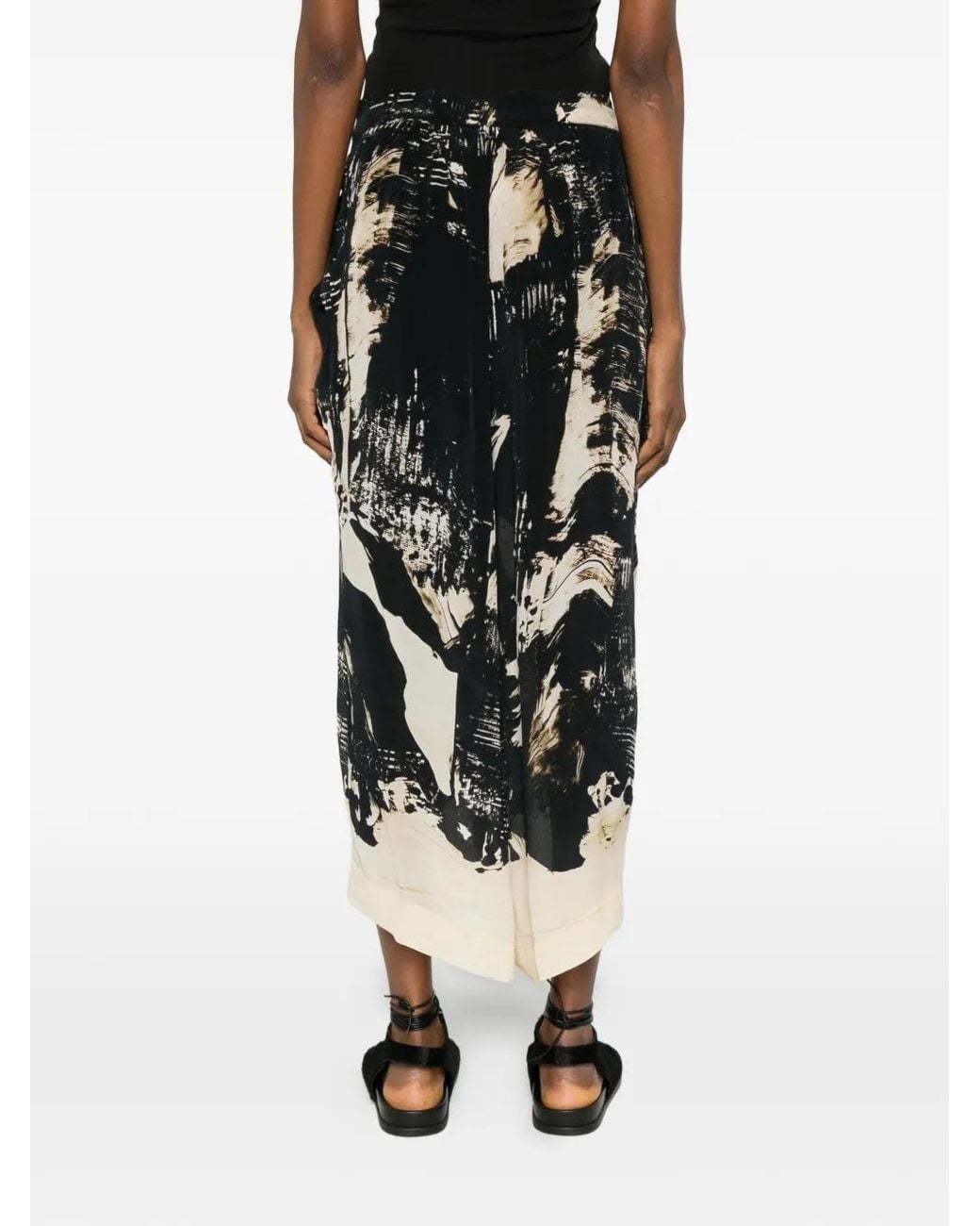 Raga Black Abstract-Print Trousers