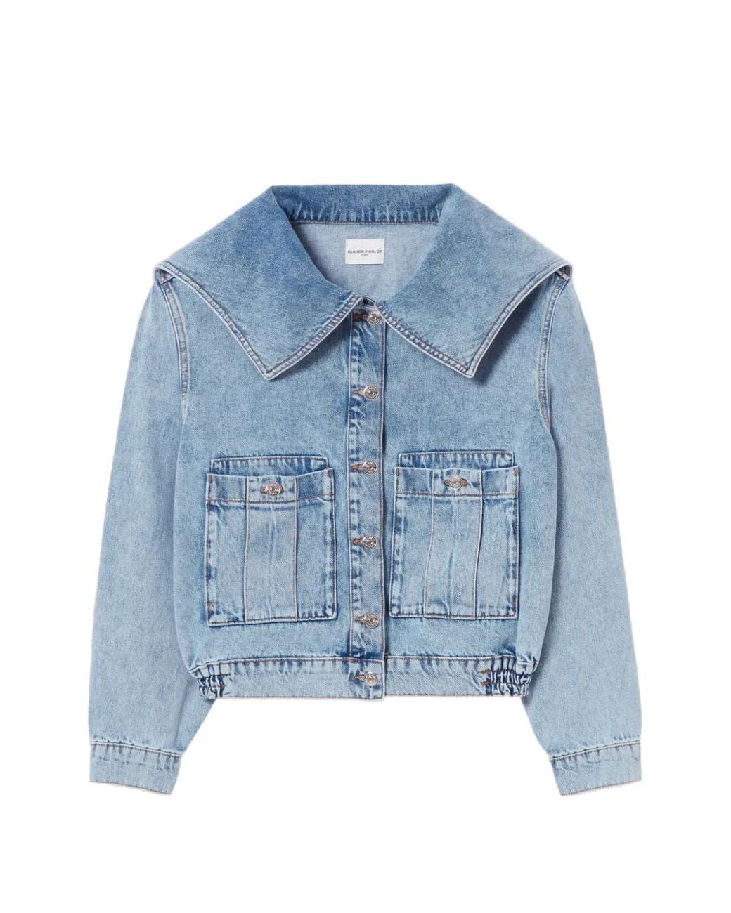 Claudie Pierlot Blue Contrast Stitch Denim Jacket