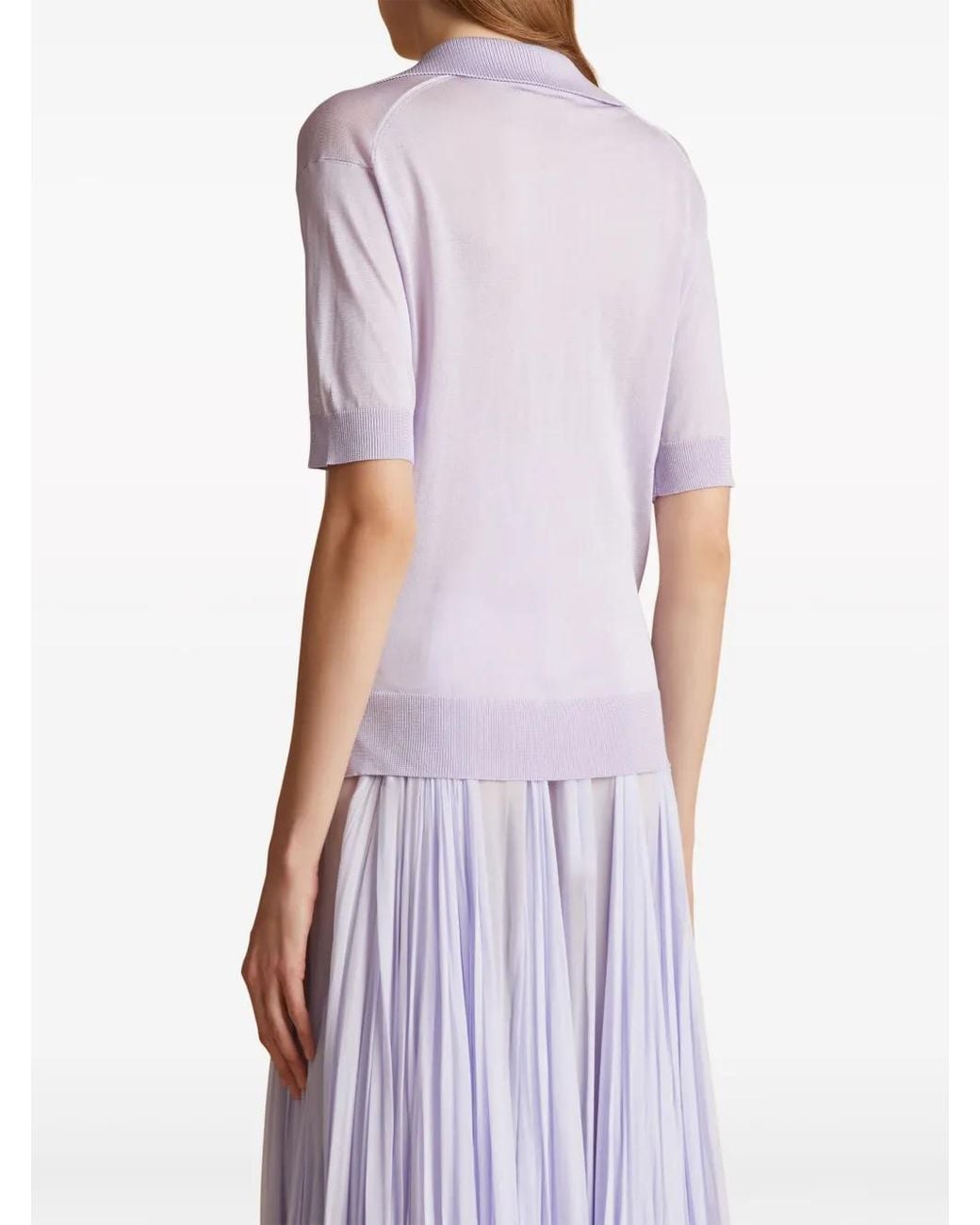 Khaite Purple The Julita V-Neck Polo Top
