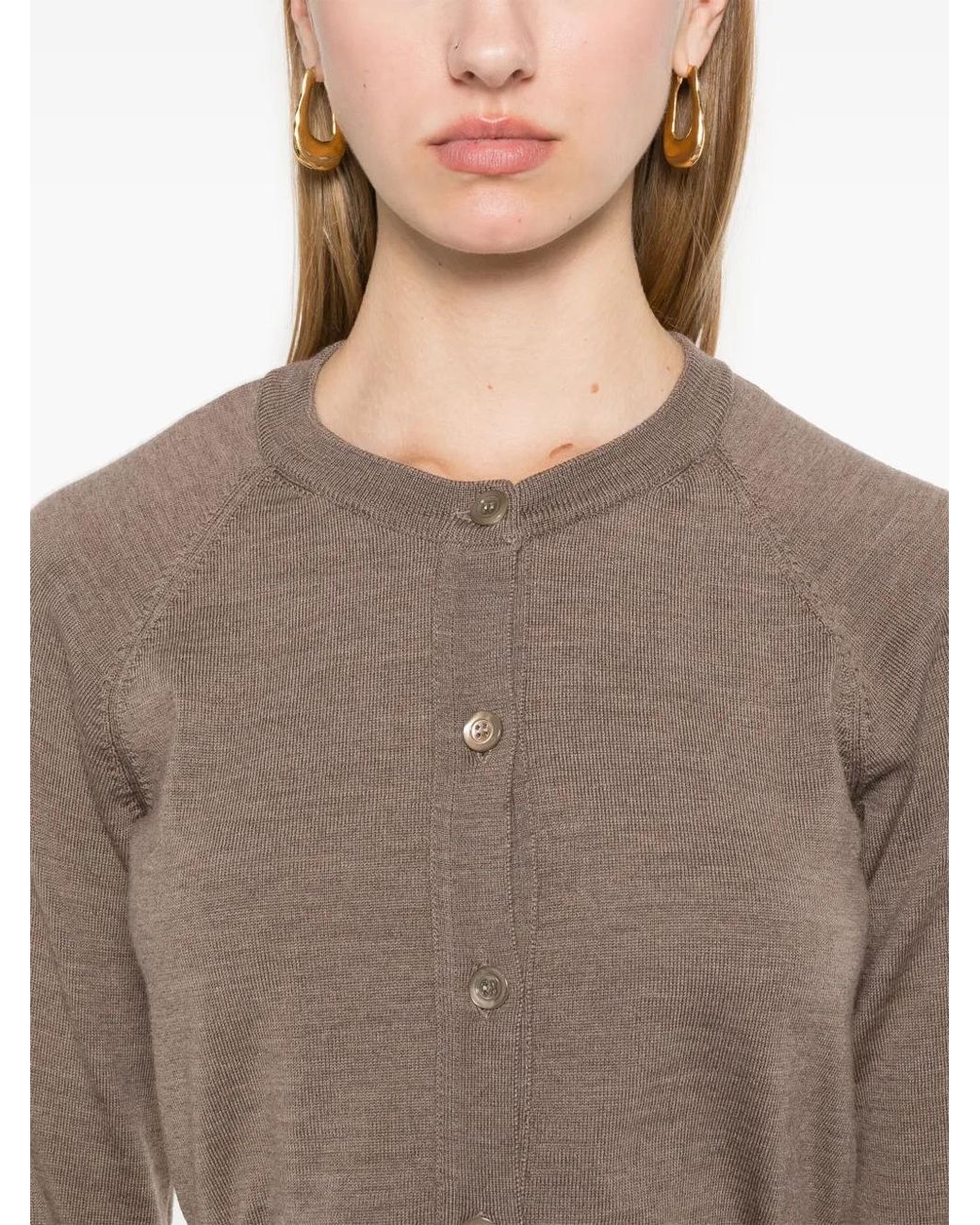 Moschino Brown Open-Back Cardigan