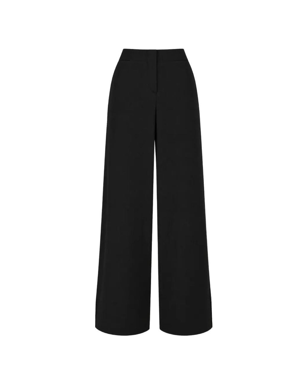 Giorgio Armani Black Rhinestone-Embellished Wide-Leg Trousers