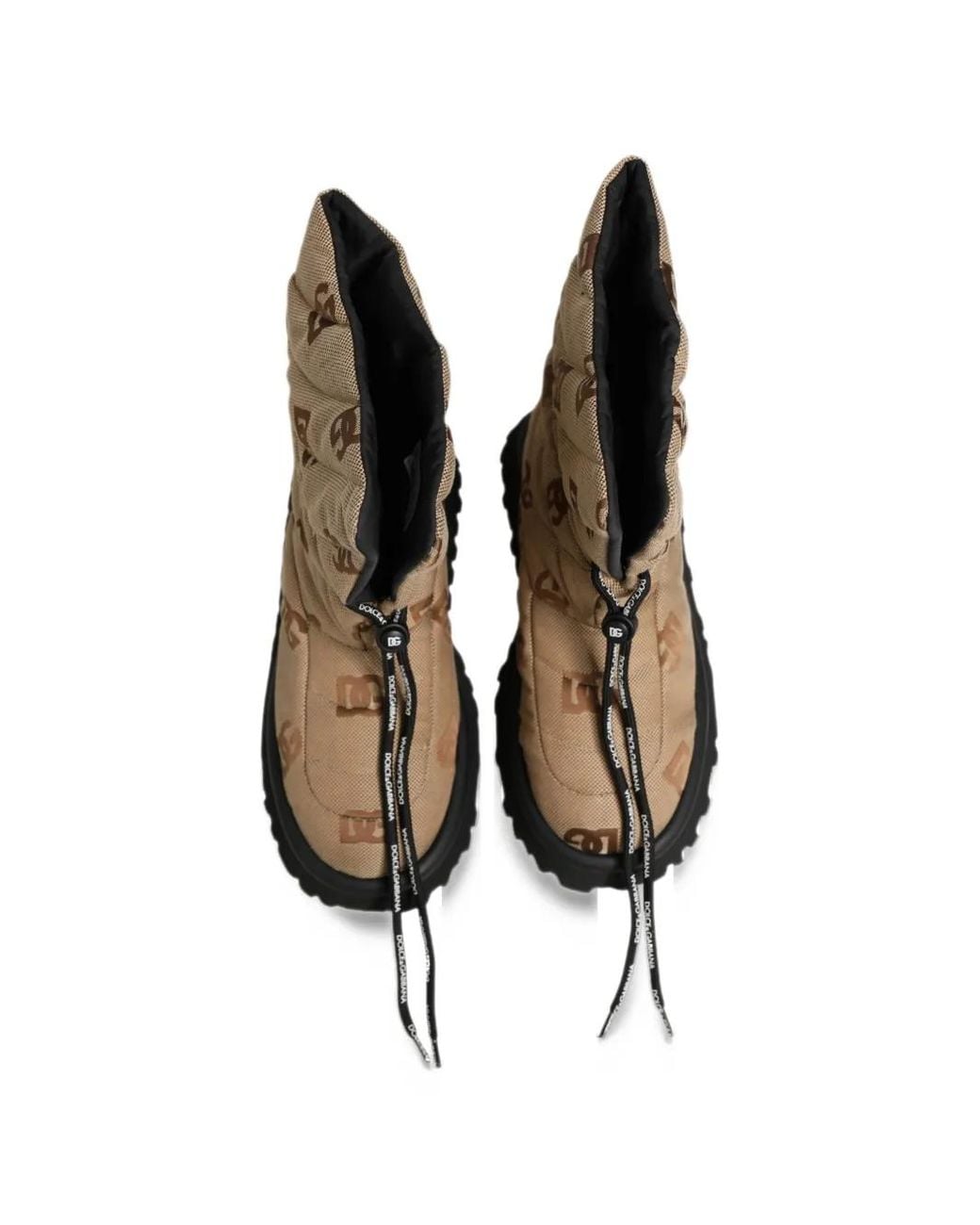 Dolce & Gabbana Natural Logo-Print Quilted Boots for men