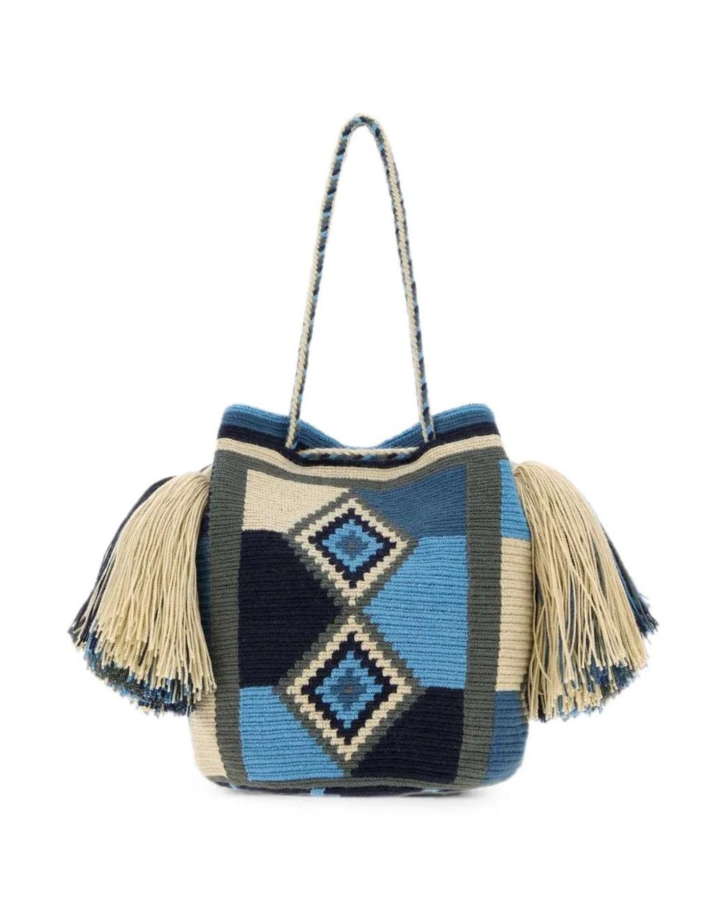 J.W. Anderson Blue La Mochica Wayuu Bucket Bag