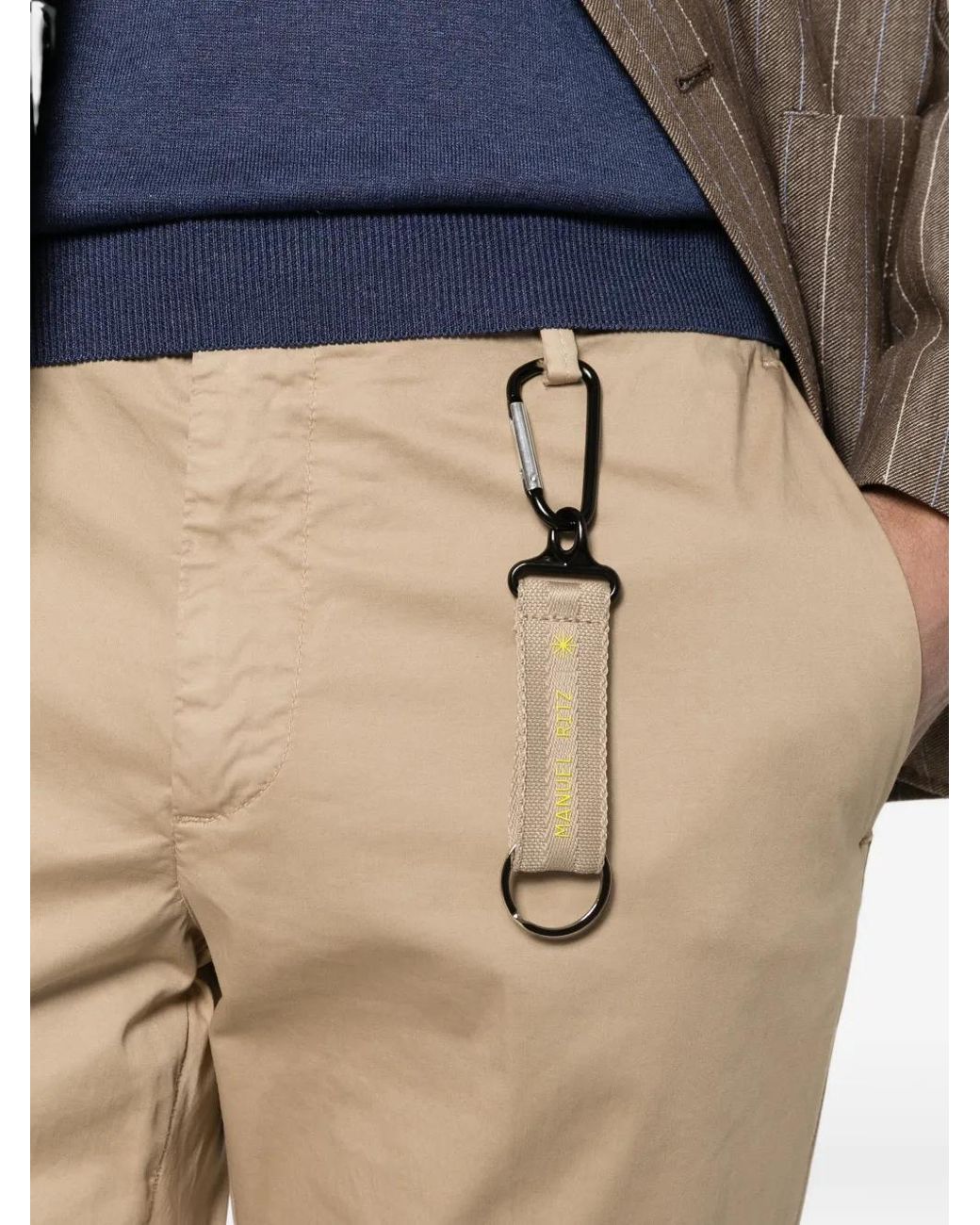 Manuel Ritz Natural Belt-Loops Skinny Trousers for men