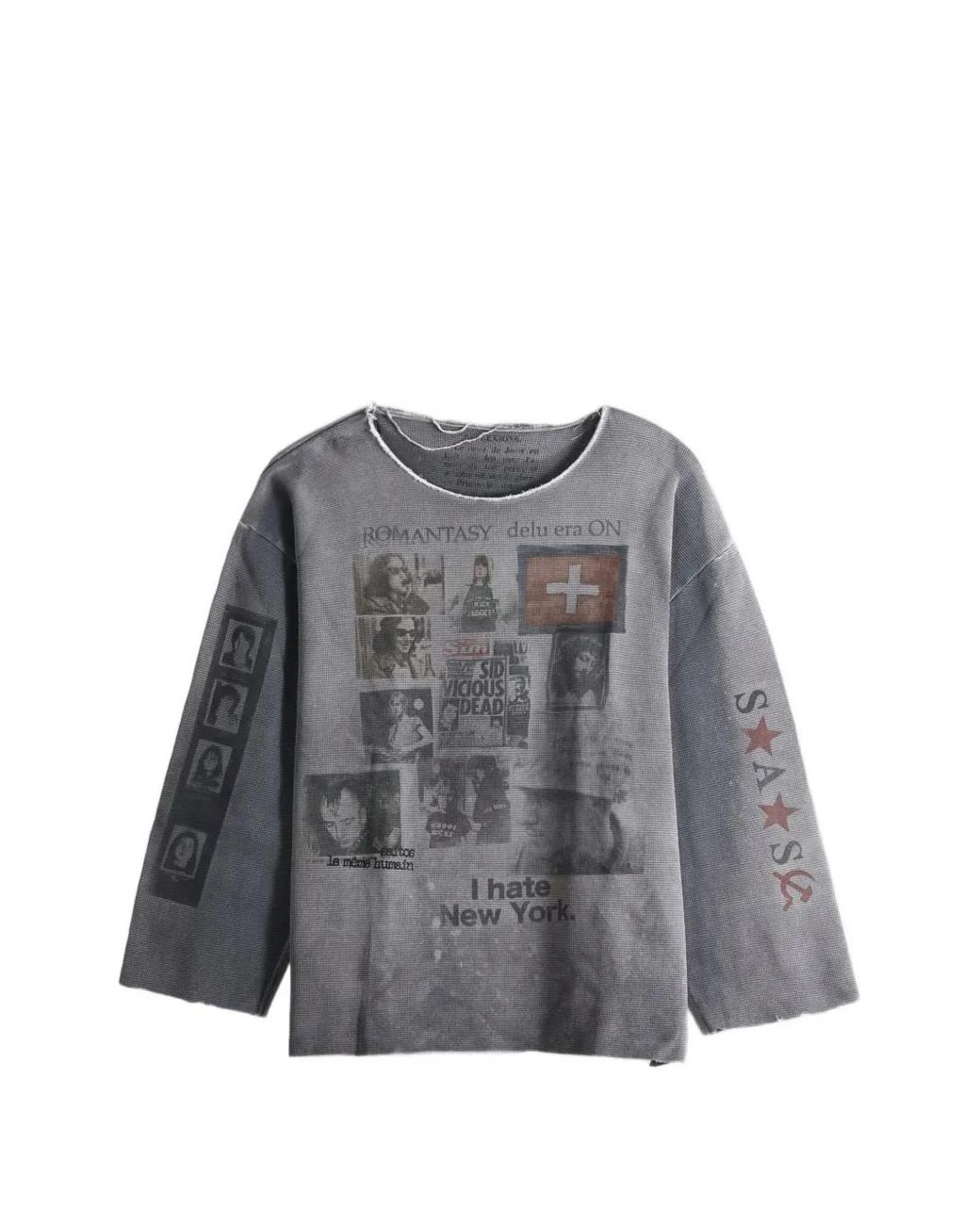 SAITOS Gray S.A.S Waffle-Knit Long-Sleeve T-Shirt