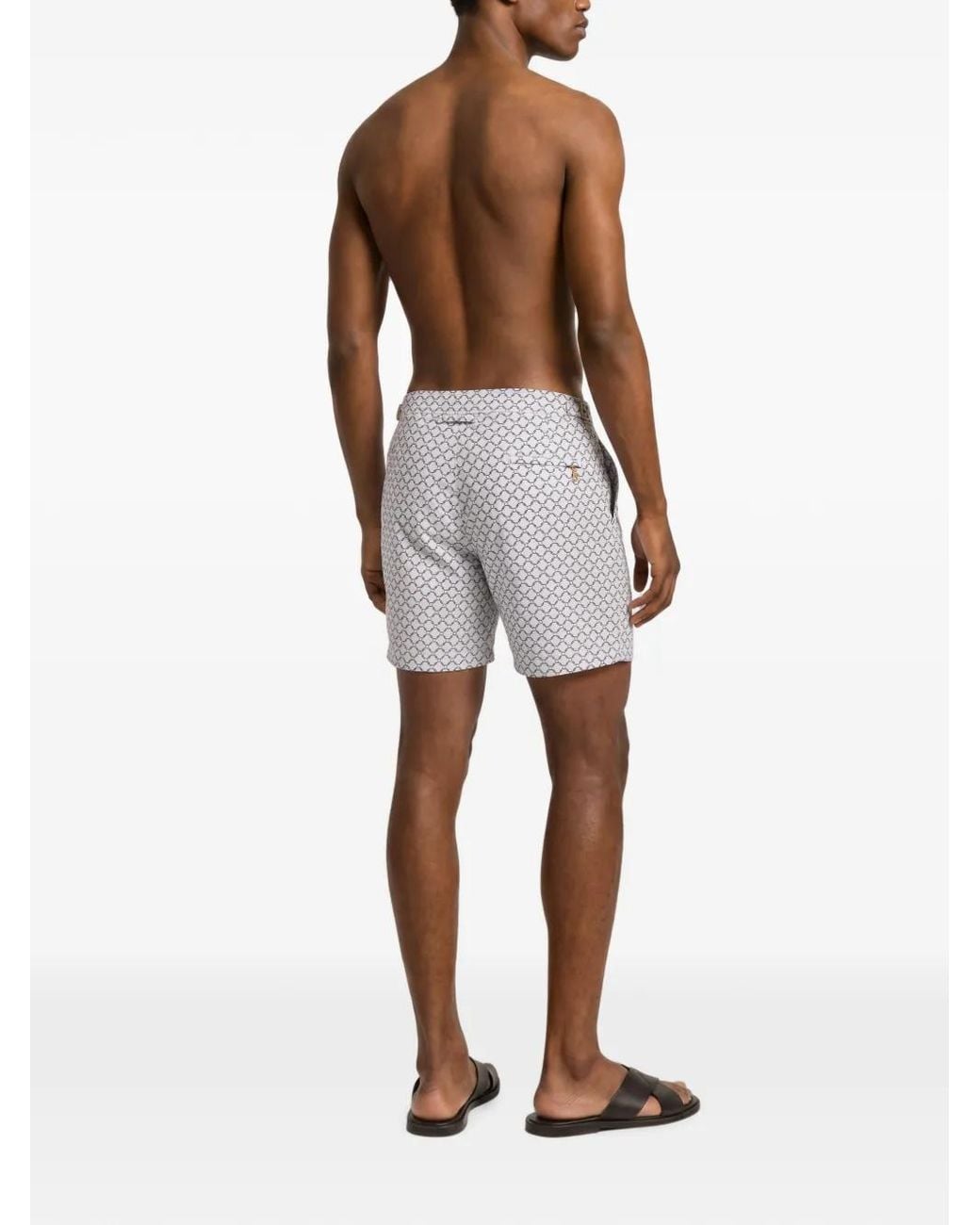 Orlebar Brown White Bulldog Tessoro Geometric-Jacquard Swim Shorts for men