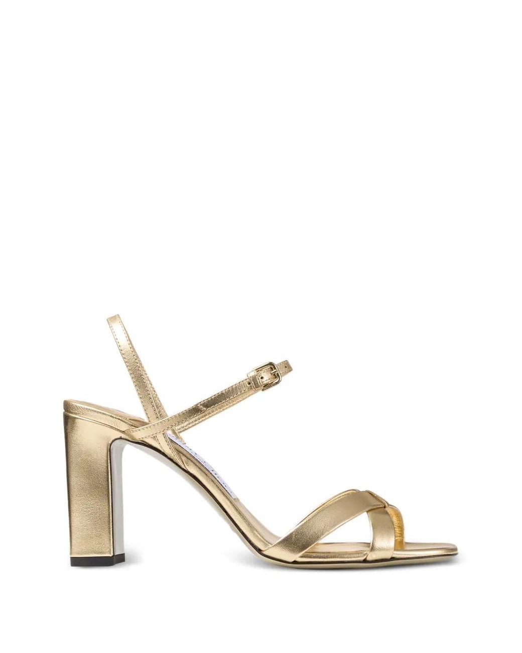 Jimmy Choo Metallic Elsy Block Heels 85