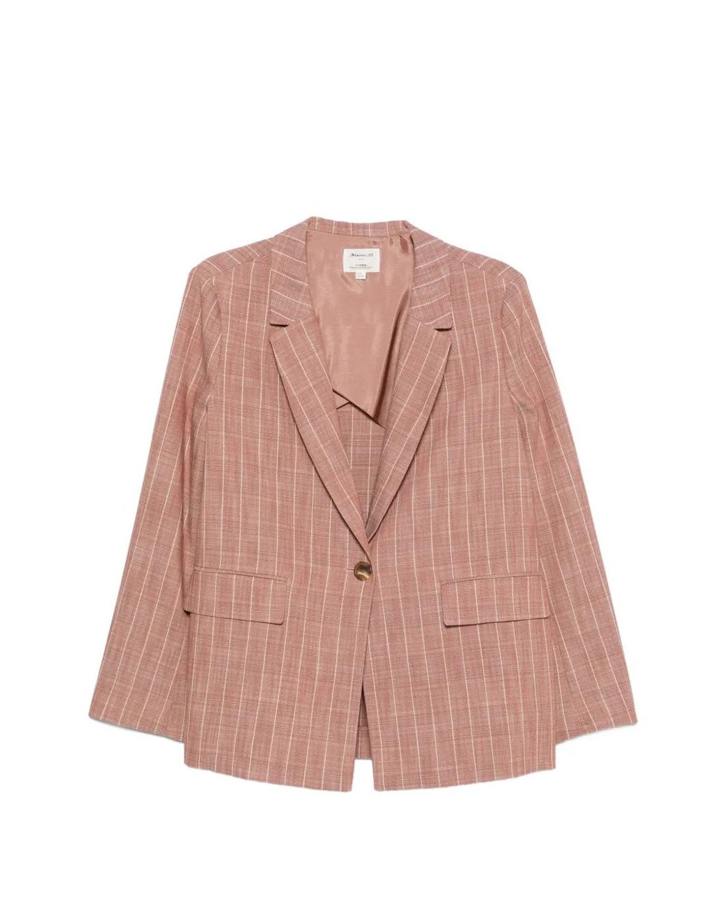 MAISON 123 Pink Nelia Pinstripe-Pattern Blazer