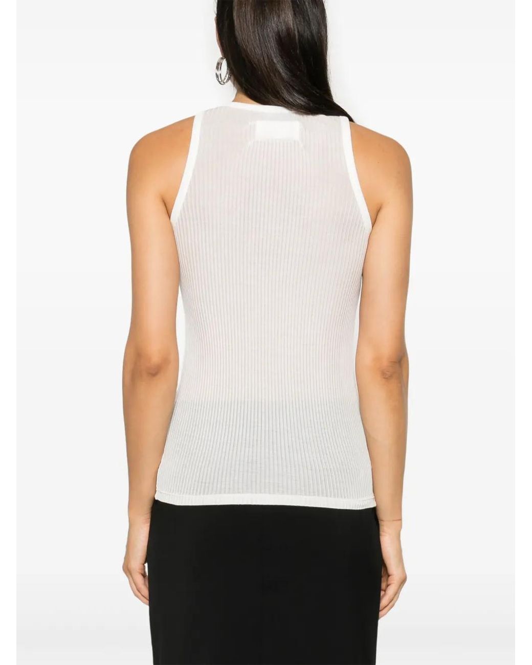 Maison Margiela White Silk Tank Top