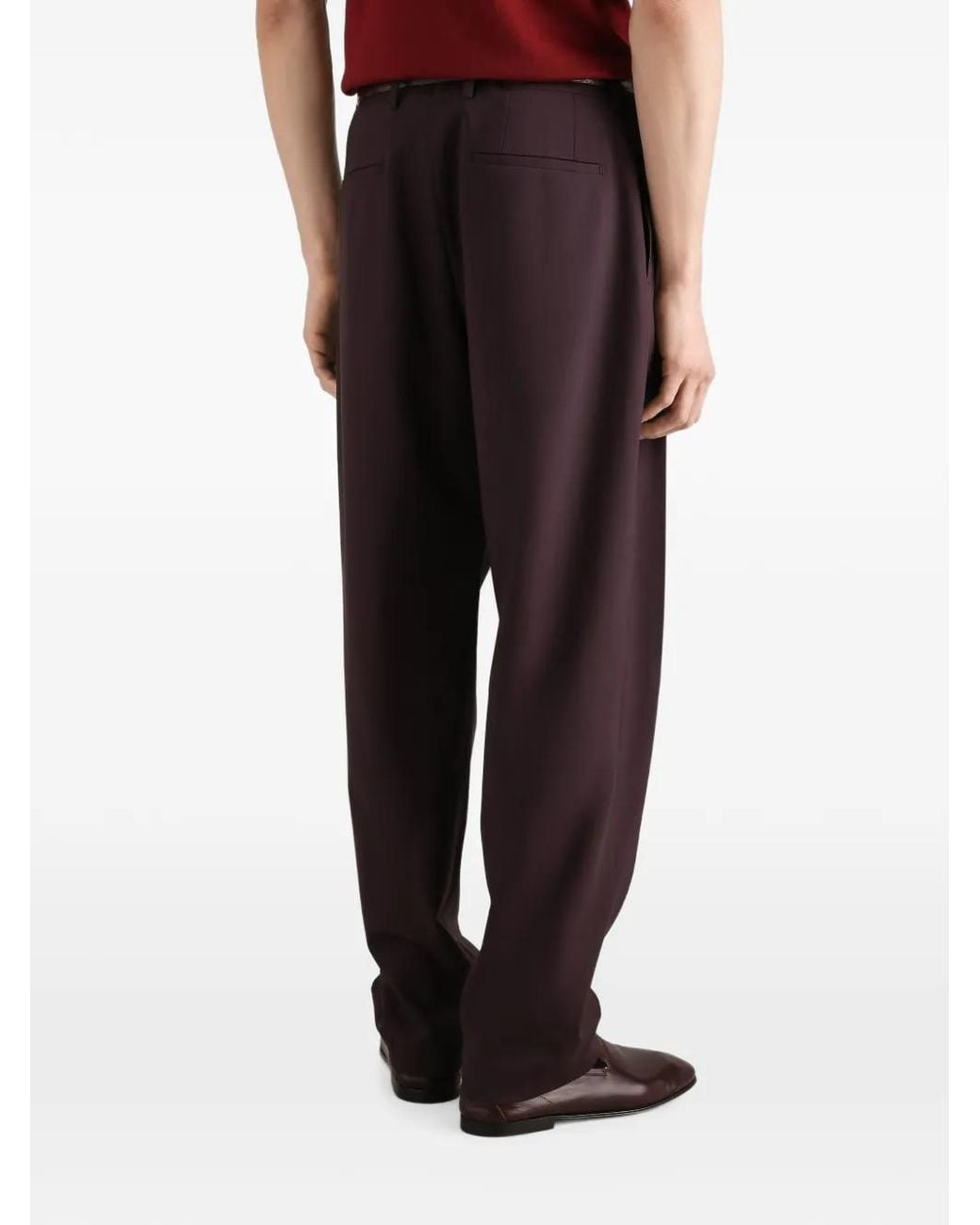 Dolce & Gabbana Purple Wool Trousers for men