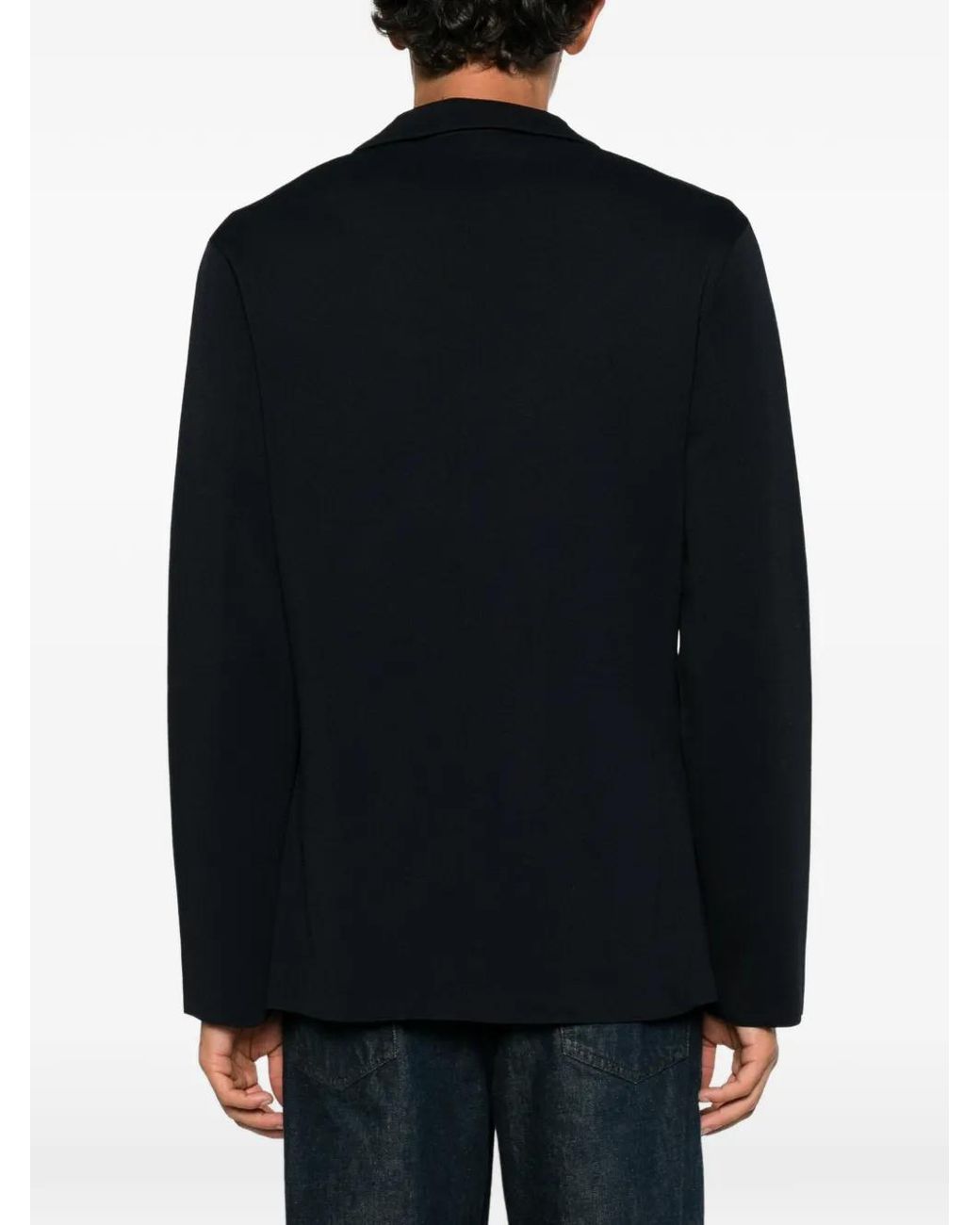 Emporio Armani Black Single-Breasted Notch-Lapel Jacket for men