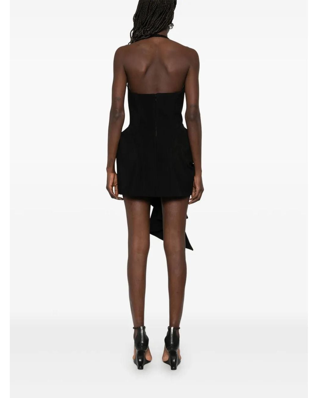 Mugler Black Asymmetric Tailoring Mini Dress
