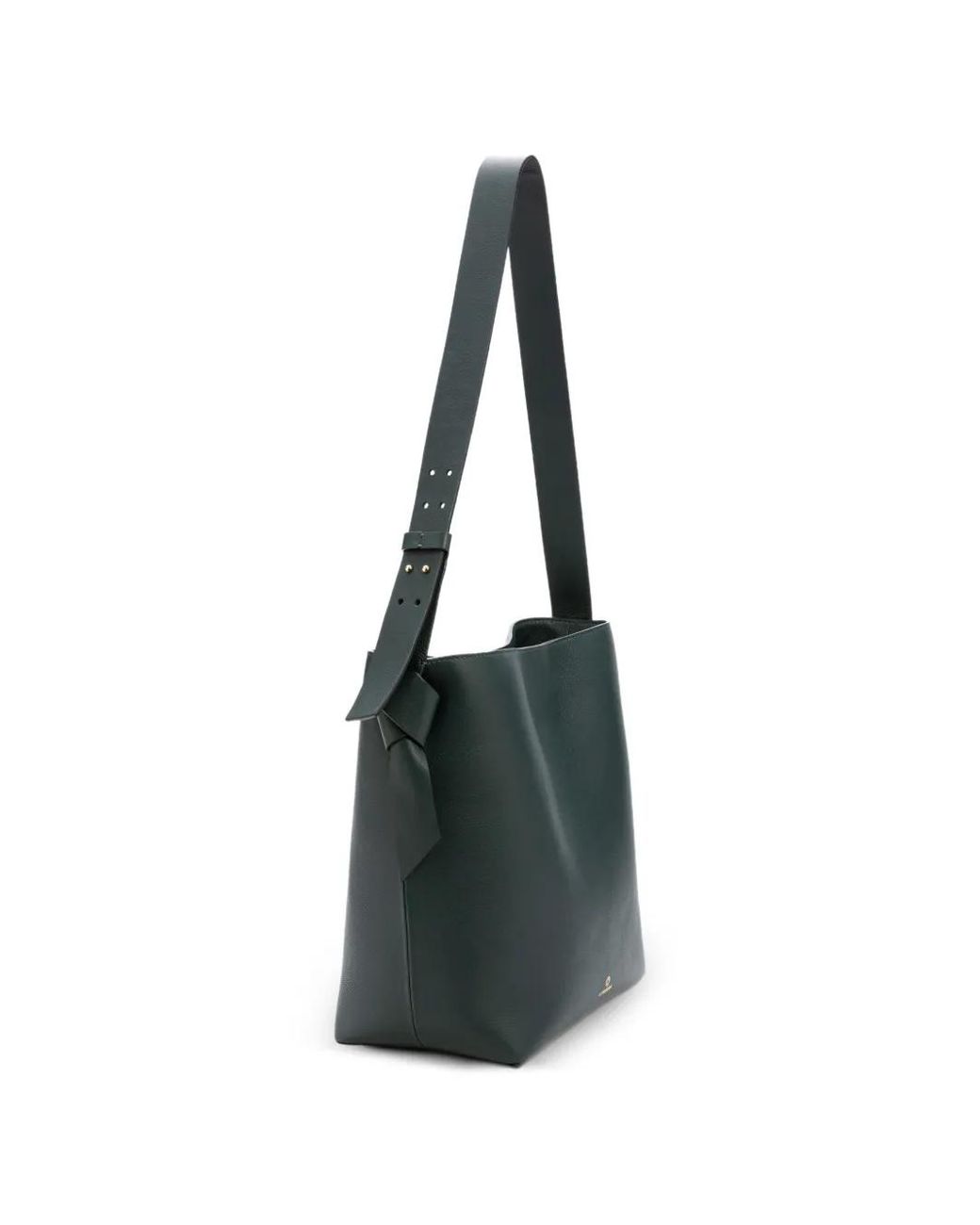 La Portegna Black Paulita Knotted Leather Shoulder Bag