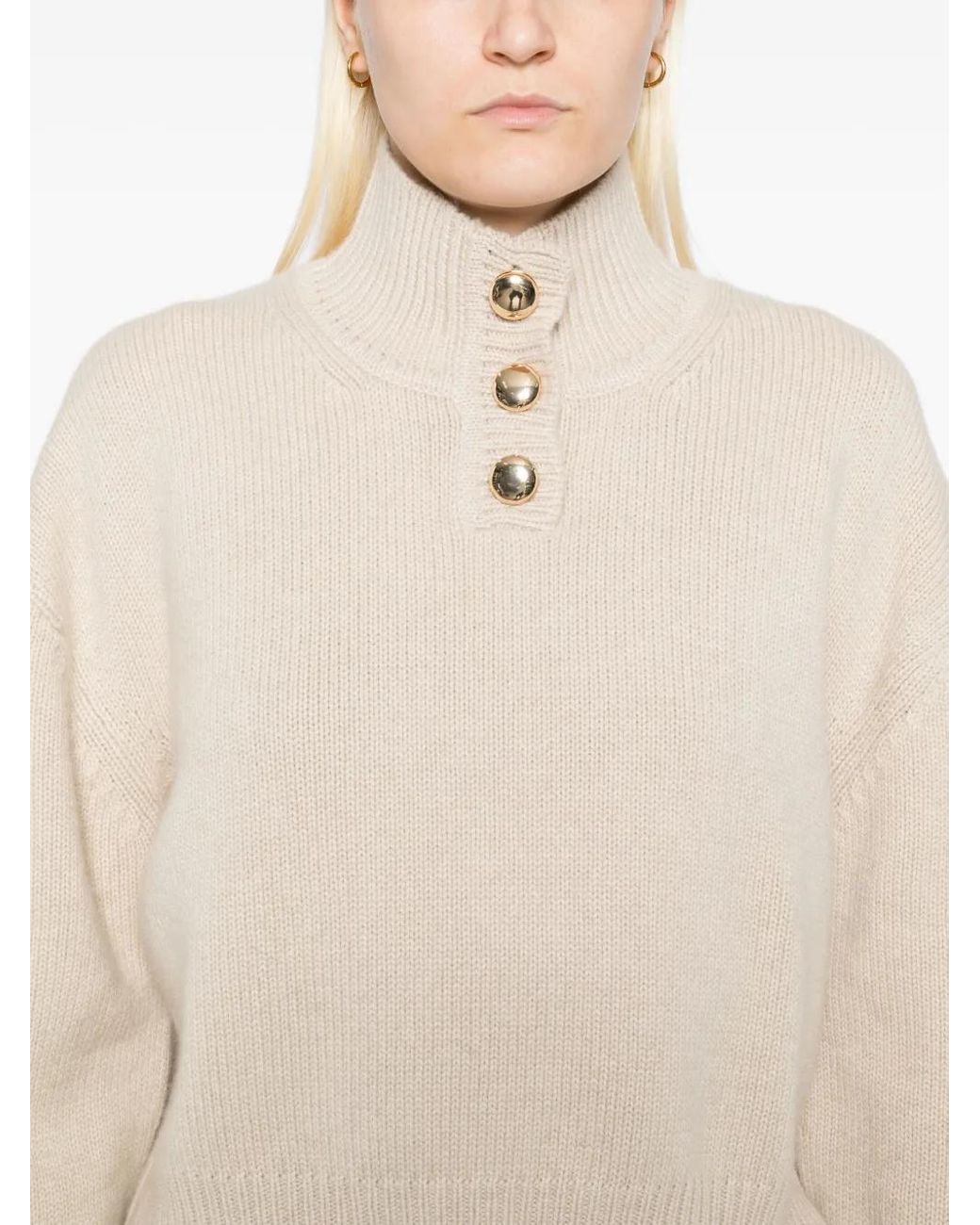 Brandon Maxwell Natural Henley Sweater