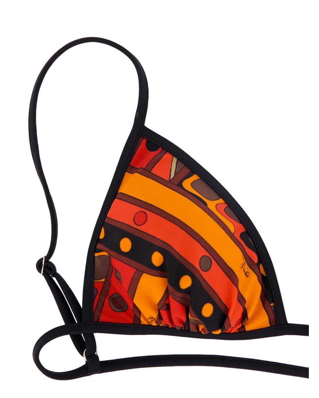 Emilio Pucci Red Vivara Print Triangle Bikini Top