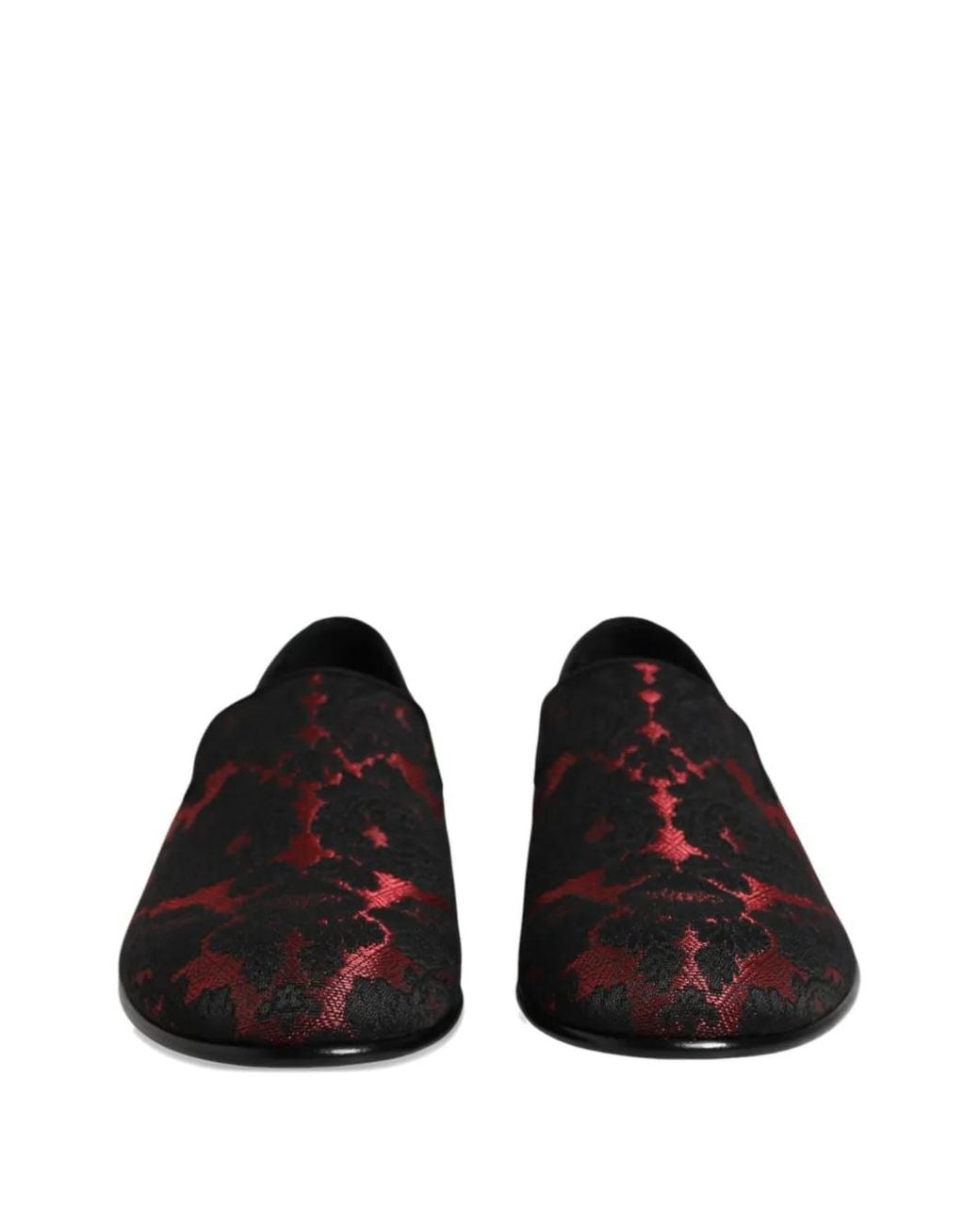 Dolce & Gabbana Black Jacquard Lace-Up Loafers for men