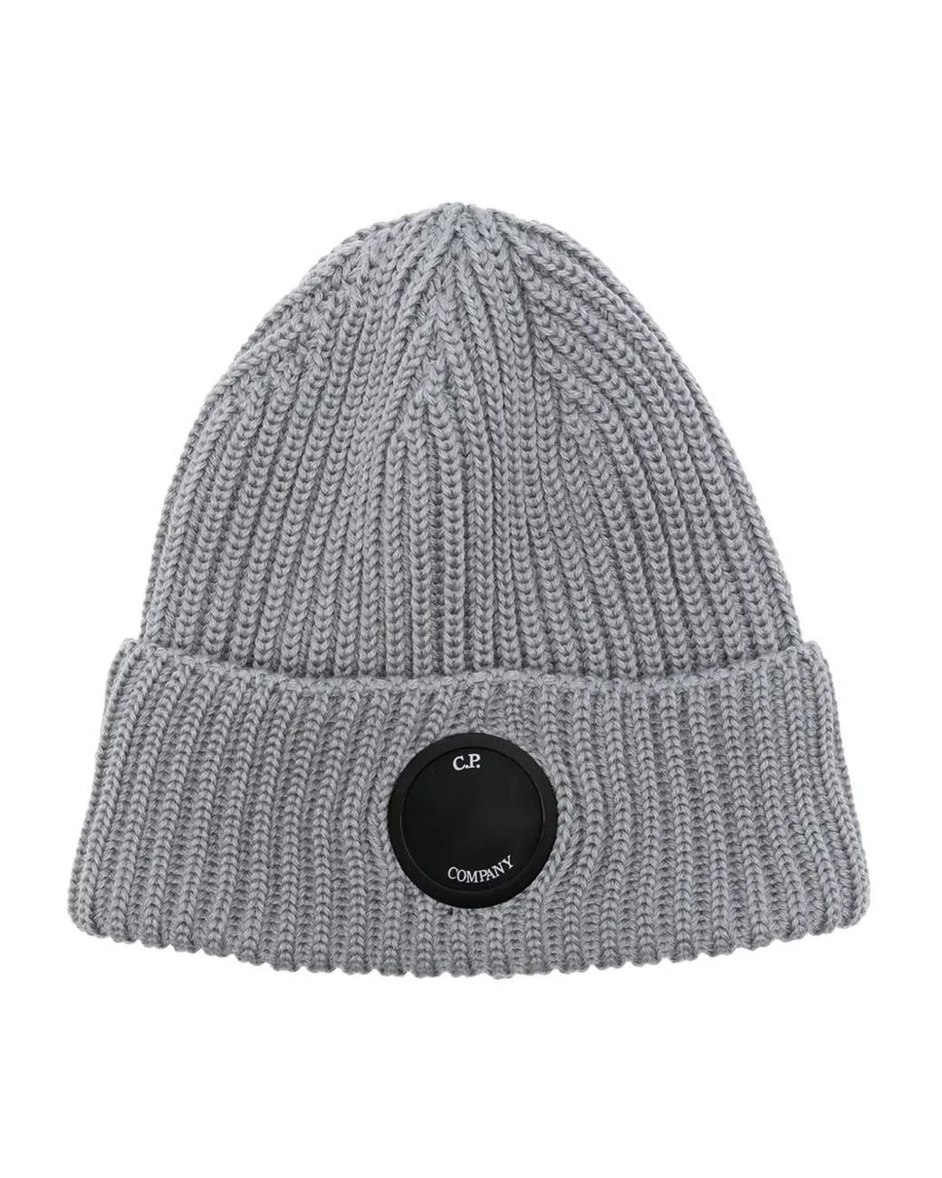 C P Company Gray Lens Detail Beanie Hat for men