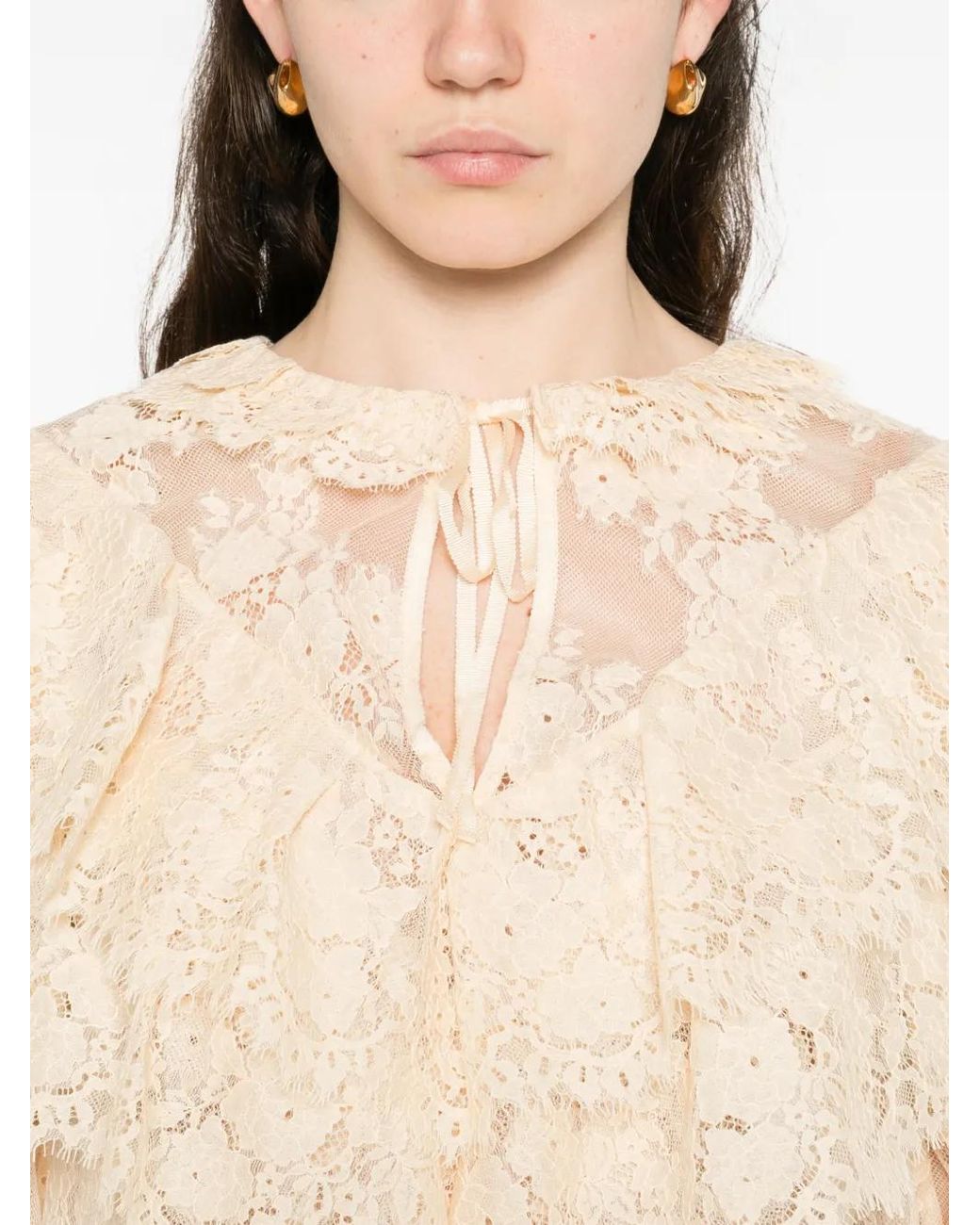 Rixo Blouse Met Ruches in het Natural
