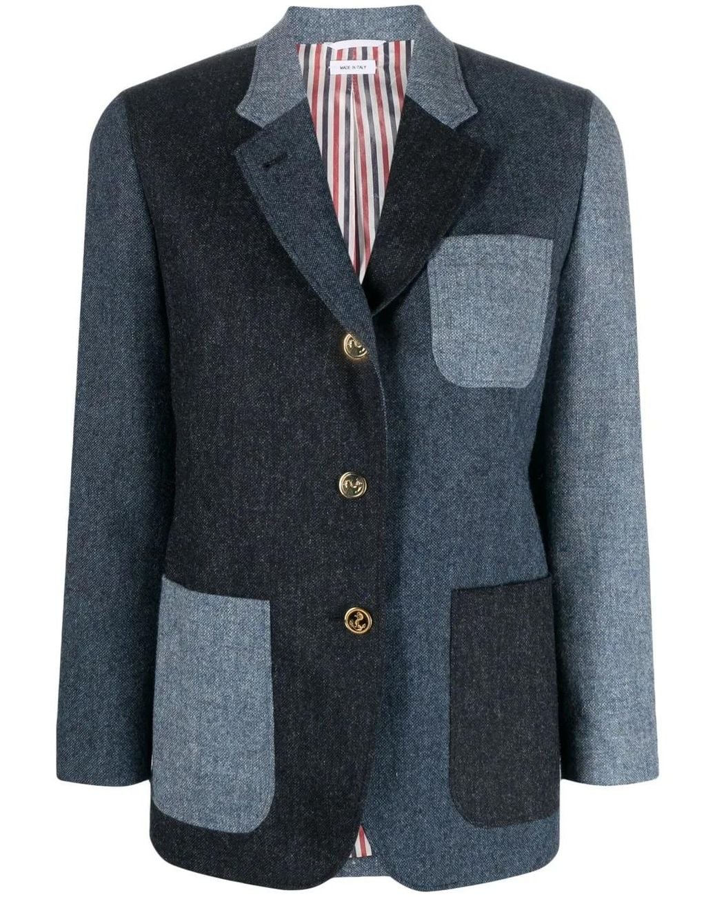 Blazer Donegal À Design Patchwork Thom Browne en coloris Blue