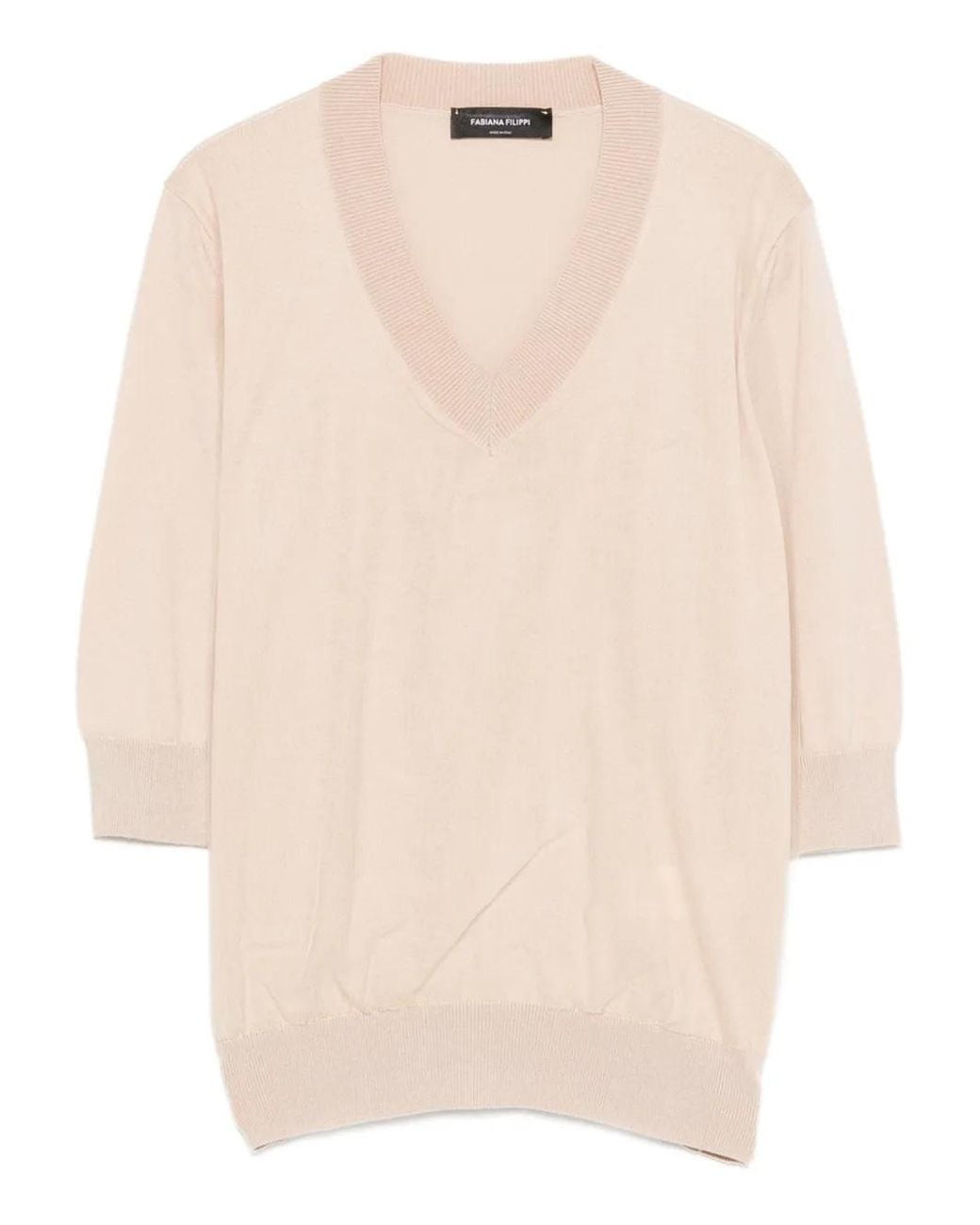 Fabiana Filippi Natural V-Neck Sweater
