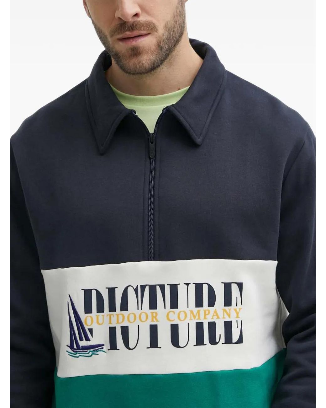 Picture Blue Carawa Zip Polo Shirt for men
