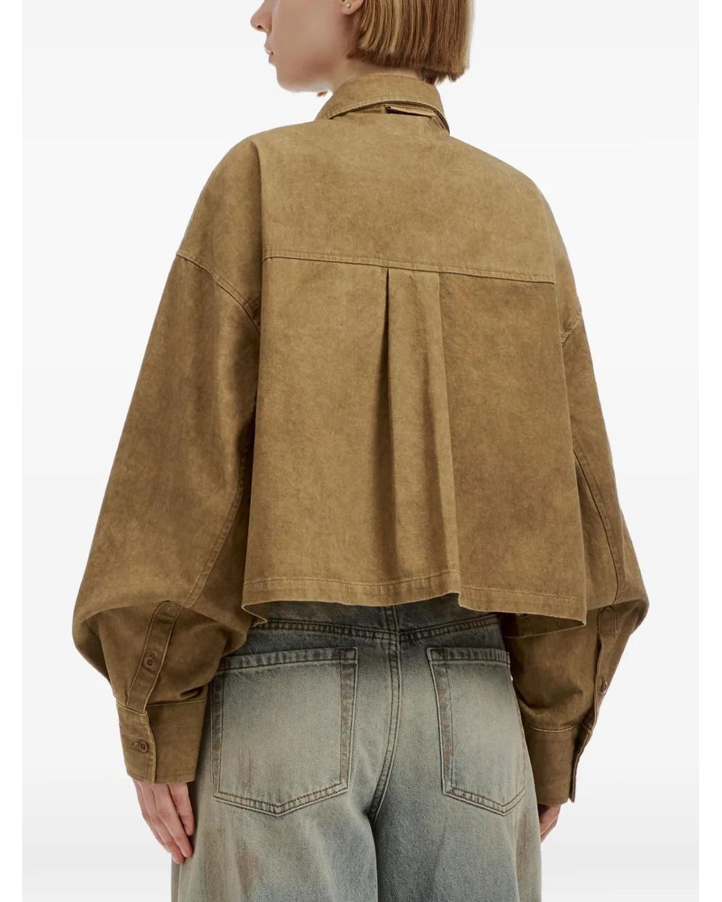 Chaqueta Oversize Con Pliegues Izzue de color Metallic