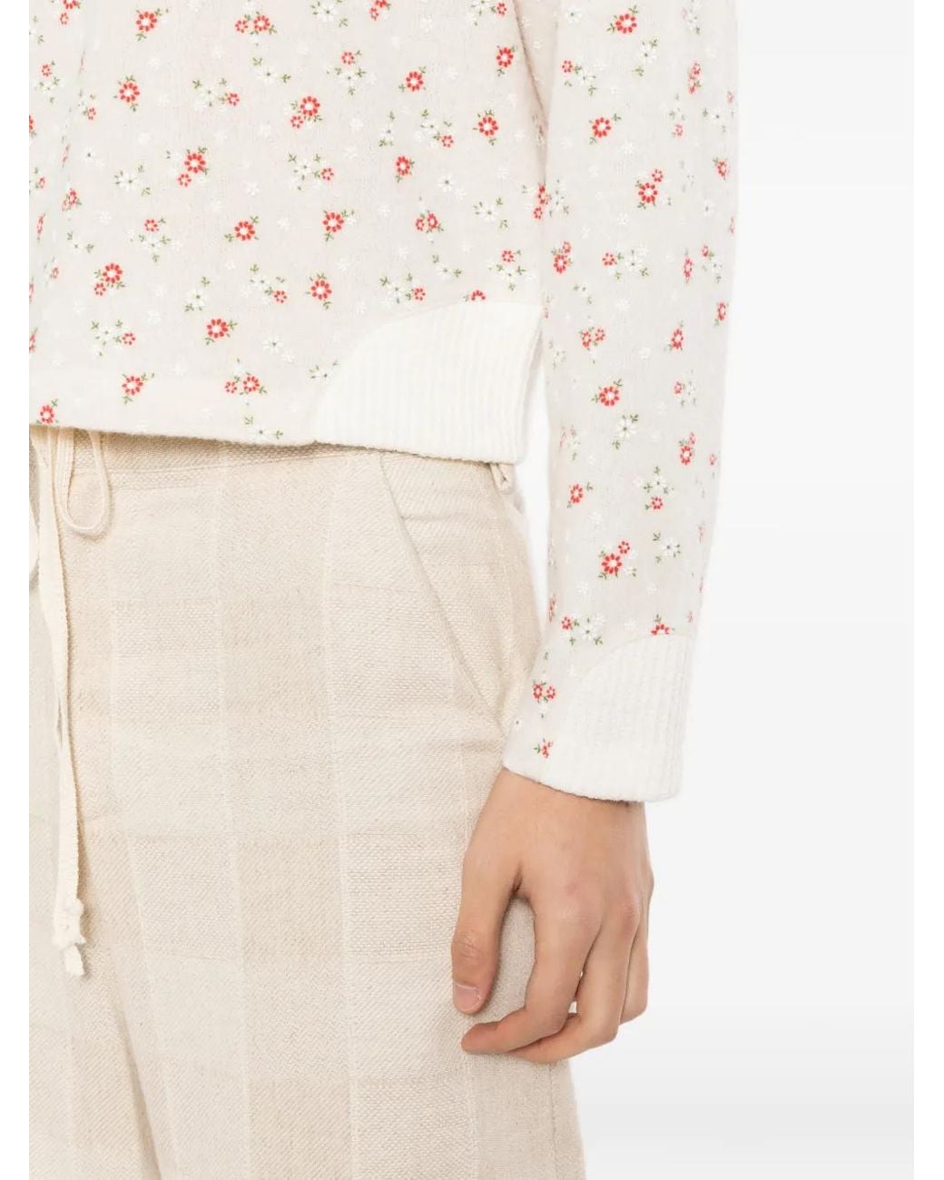 young n sang White Floral-Print Cardigan for men