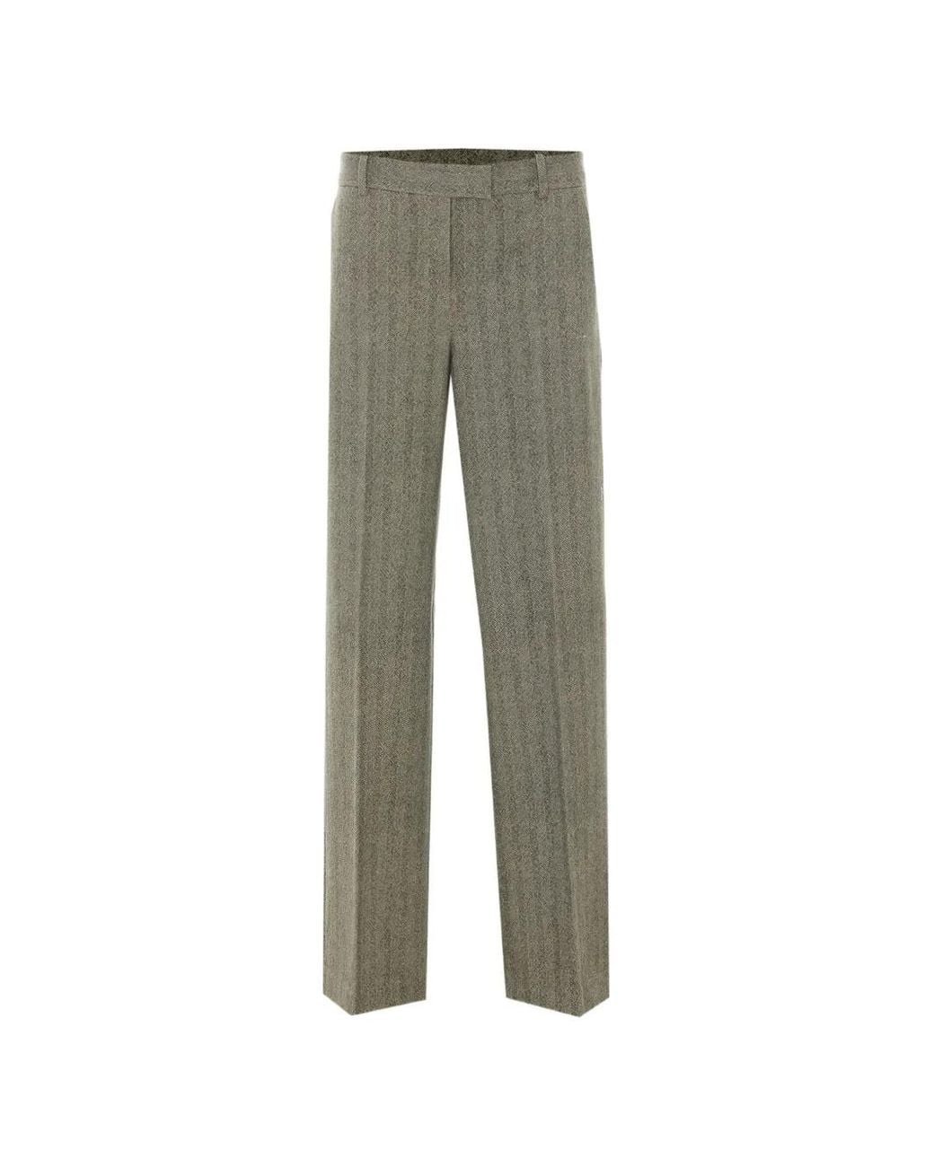 Circolo 1901 Gray Herringbone-Pattern Tailored Trousers