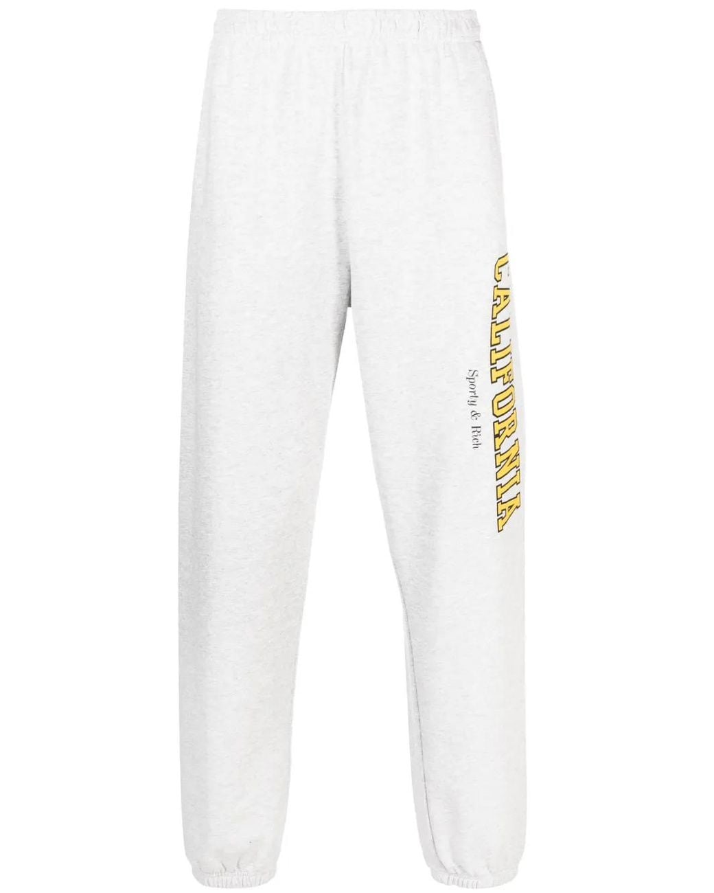 Sporty & Rich White Text-Print Cotton-Blend Pants