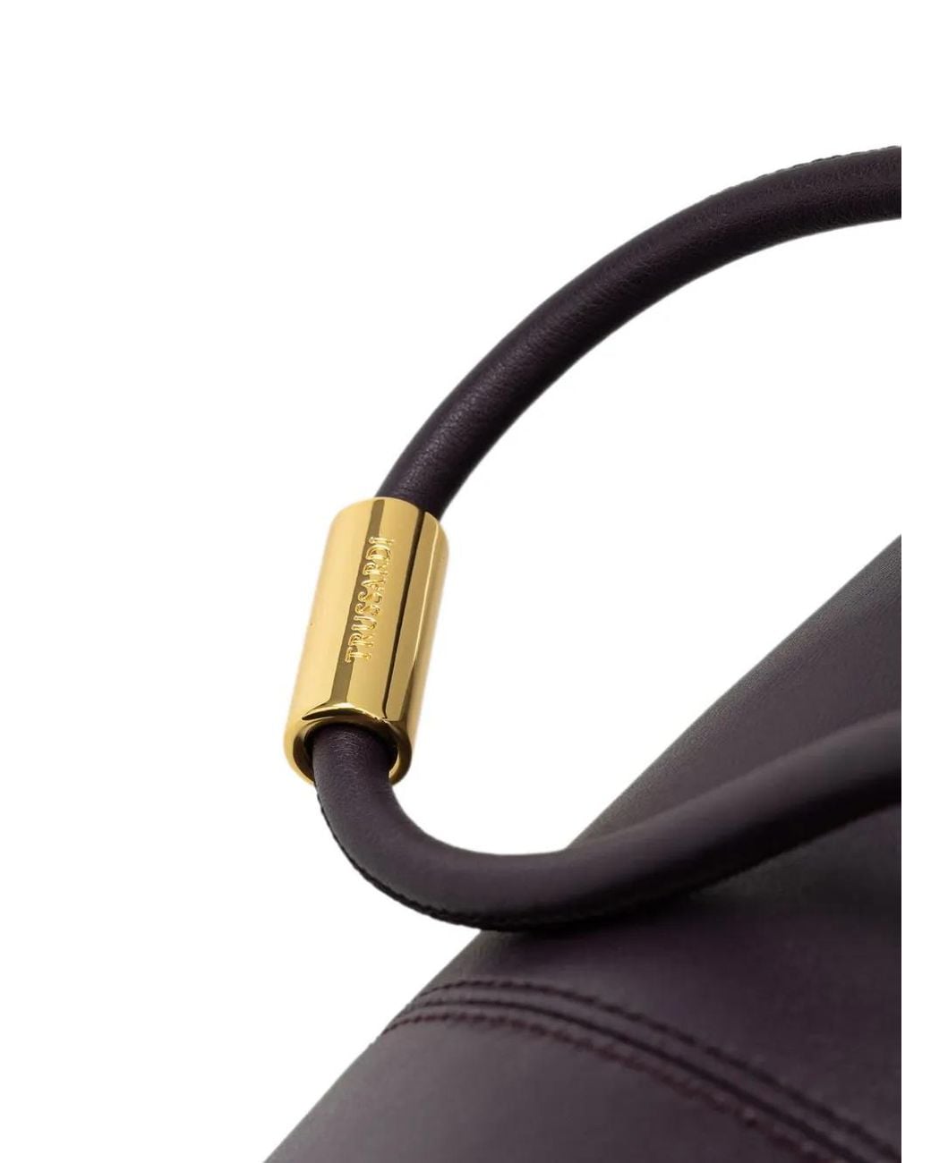 Trussardi Purple Orbita Logo-Stamp Shoulder Bag