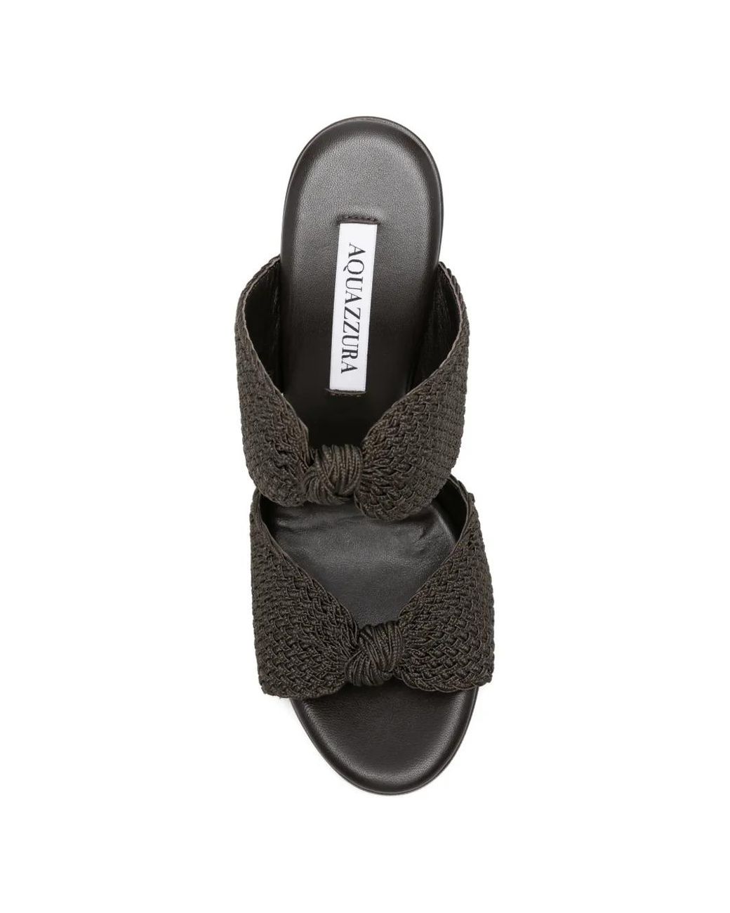 Aquazzura Black Knot-Detail Woven Sandals