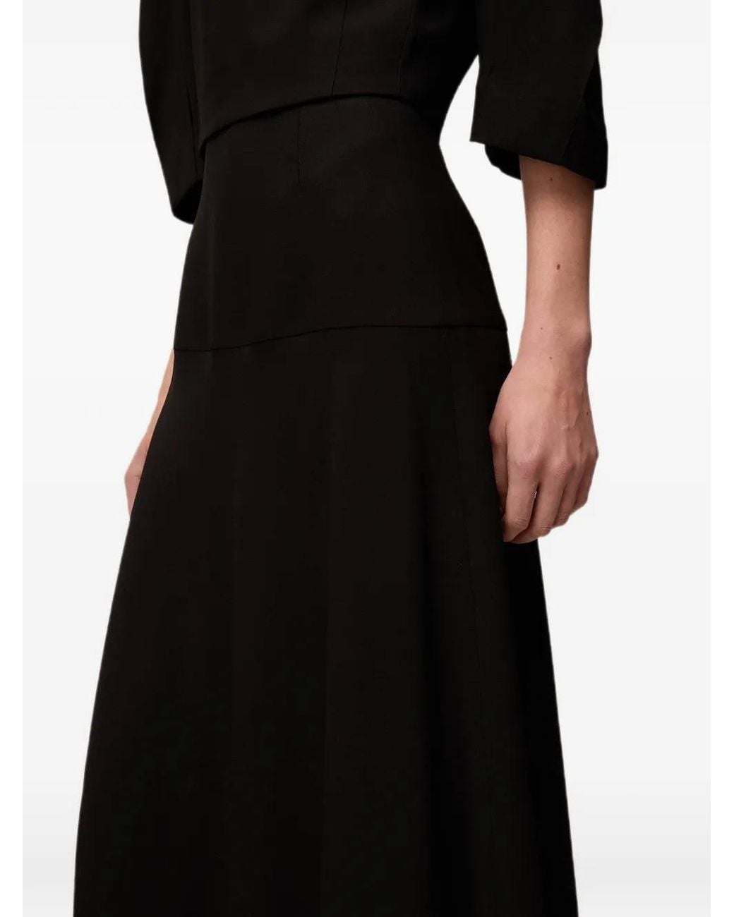 RETORI Black Zip-Fastening Maxi Skirt