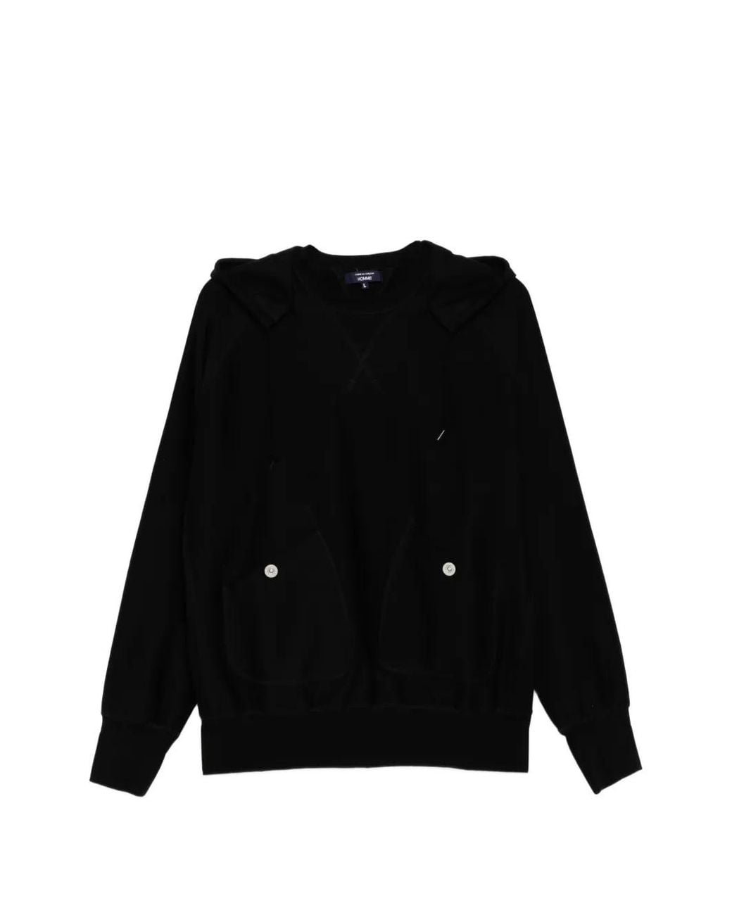 Comme des Garçons Black Cotton Hoodie for men